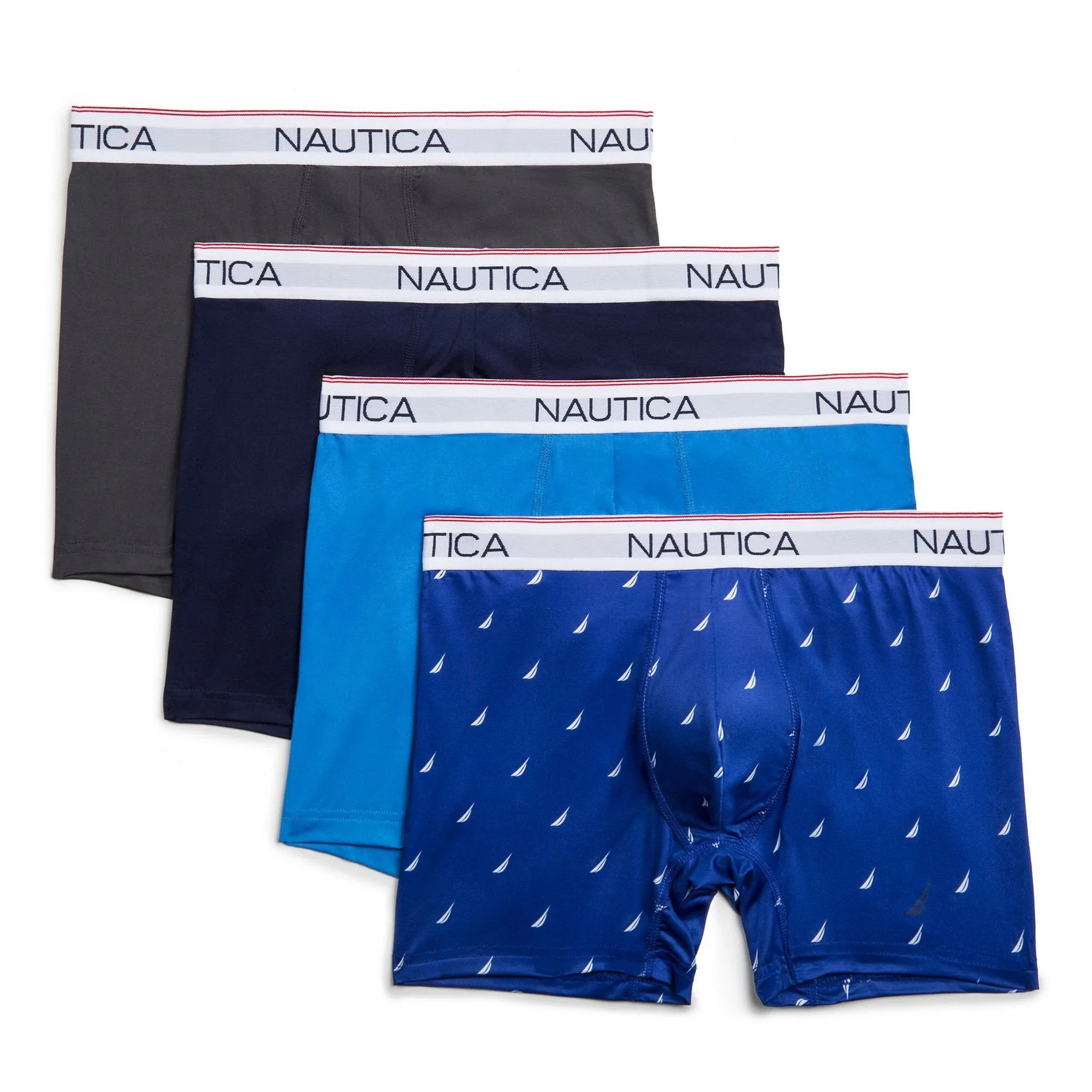 Nautica Mens Stretch Performance Boxer Briefs, 4-Pack