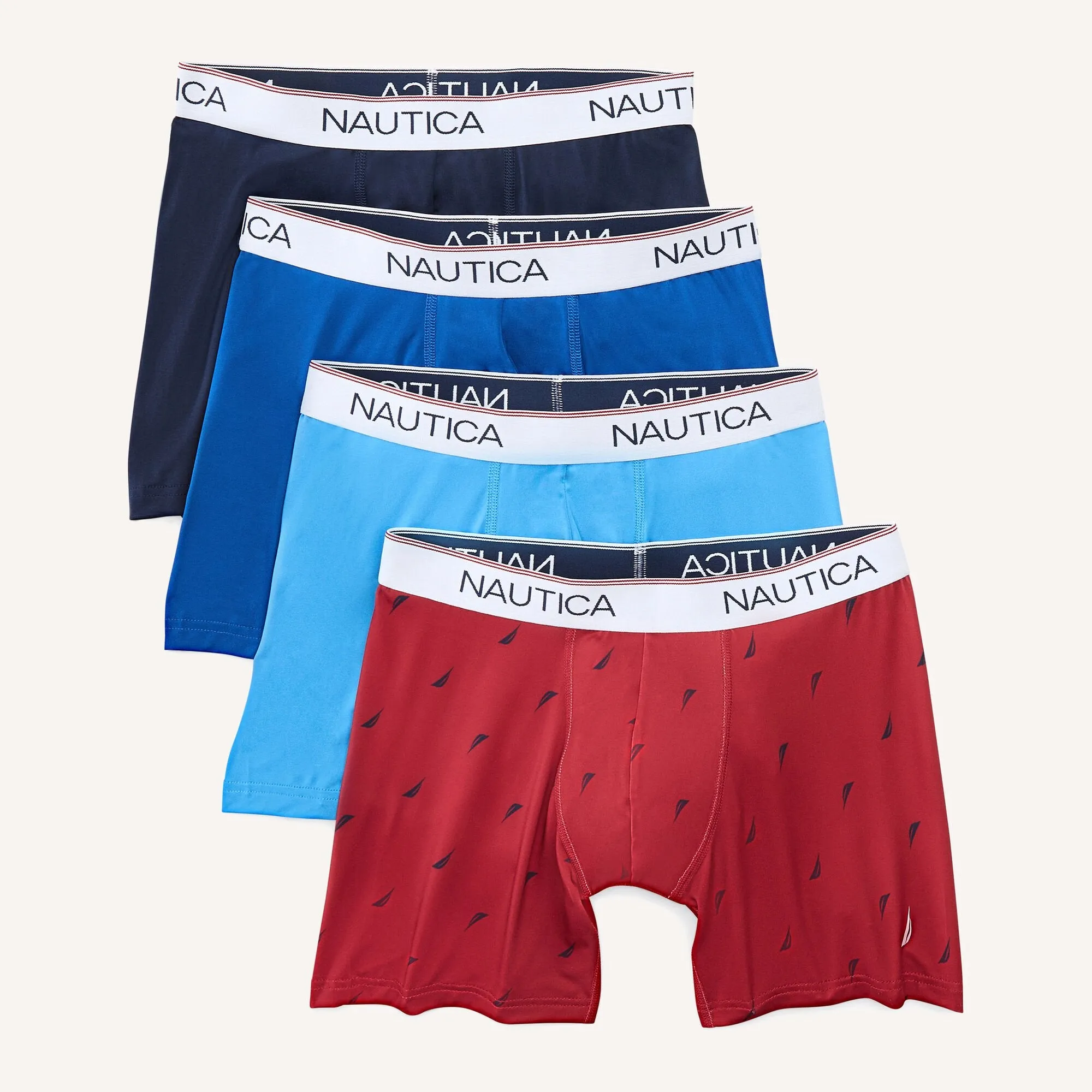 Nautica Mens Stretch Performance Boxer Briefs, 4-Pack