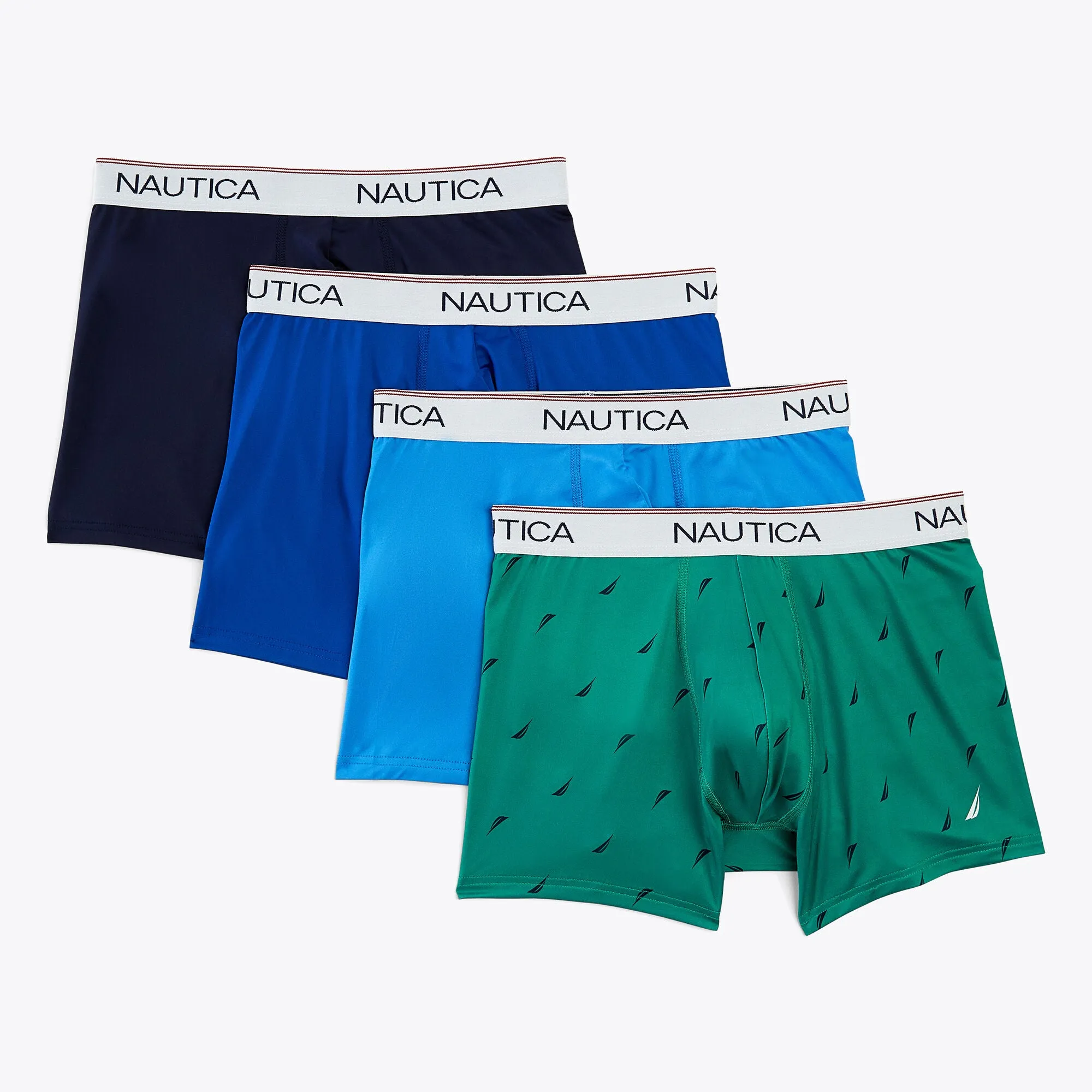 Nautica Mens Stretch Performance Boxer Briefs, 4-Pack