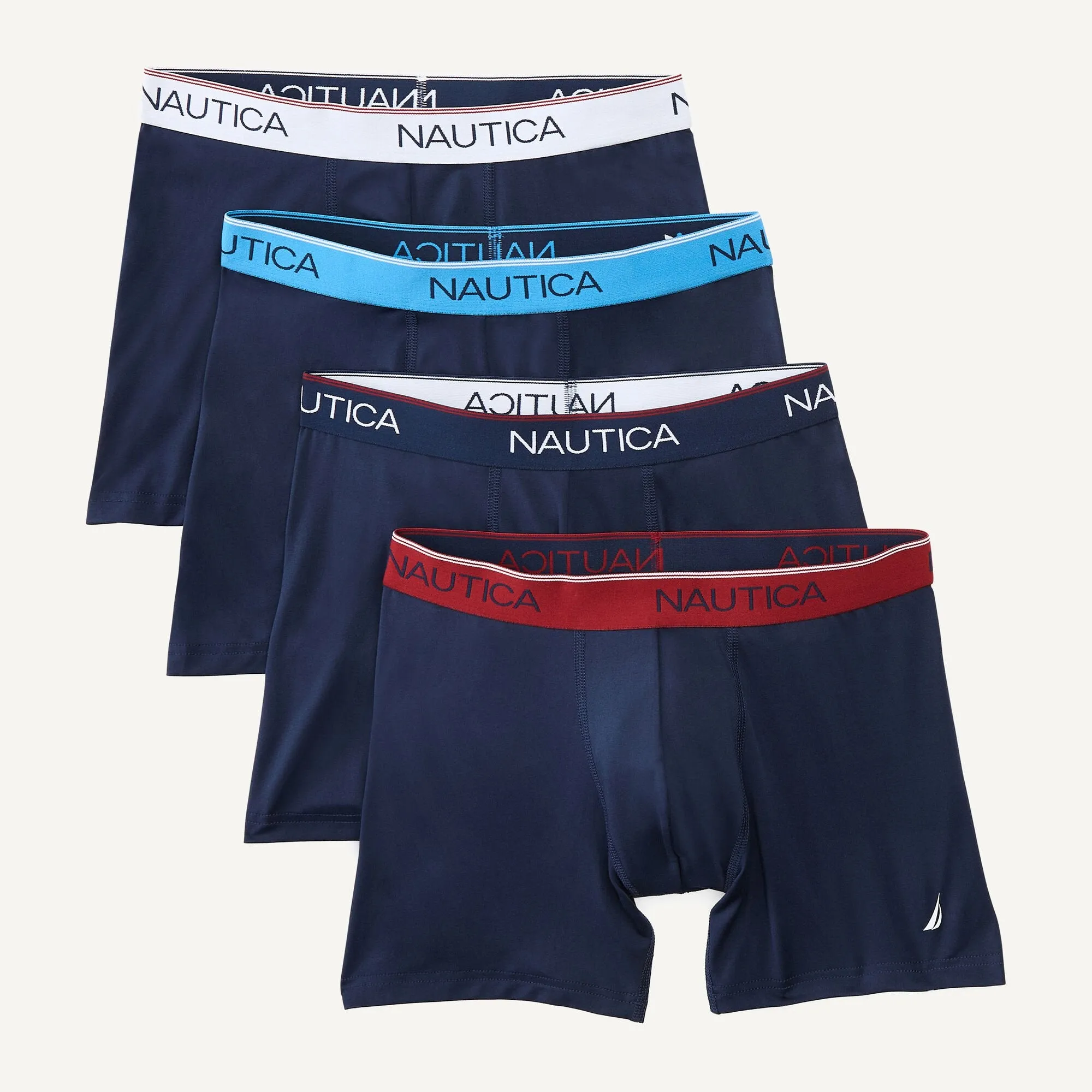 Nautica Mens Stretch Performance Boxer Briefs, 4-Pack