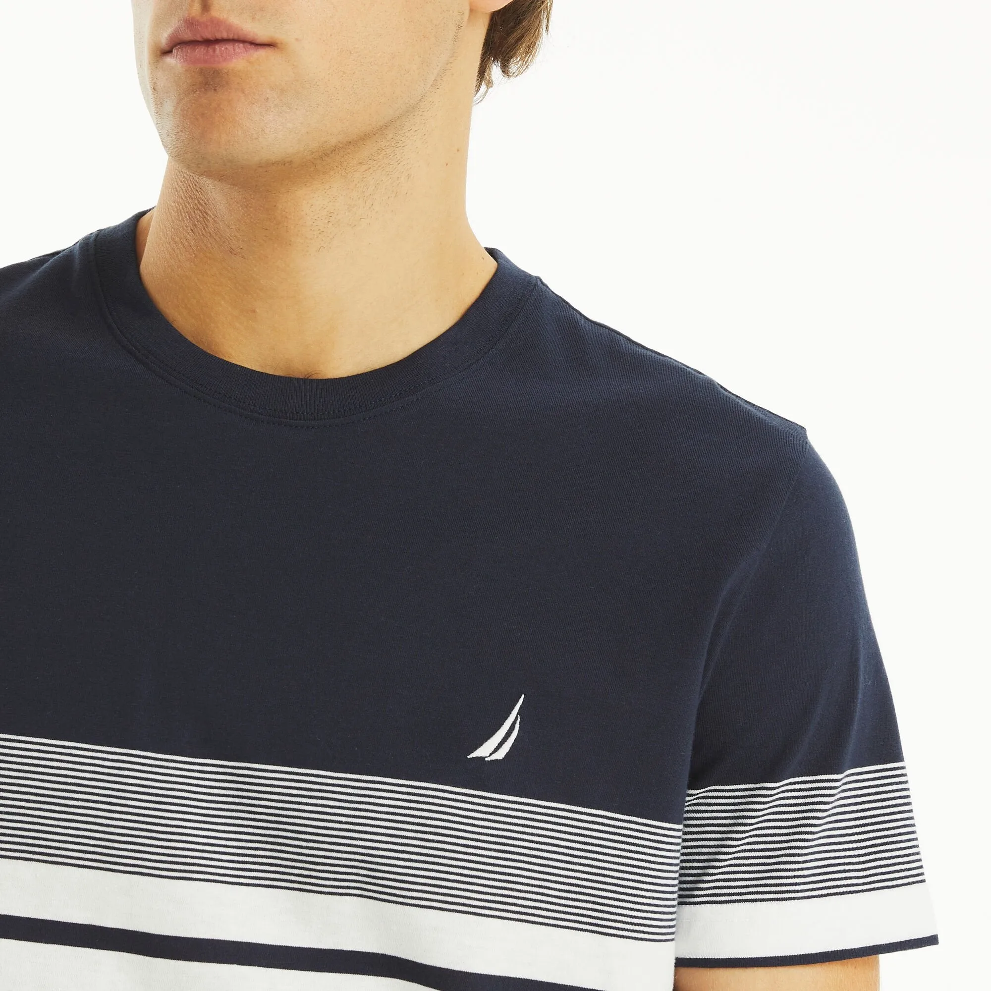 Nautica Mens Striped Crewneck T-Shirt