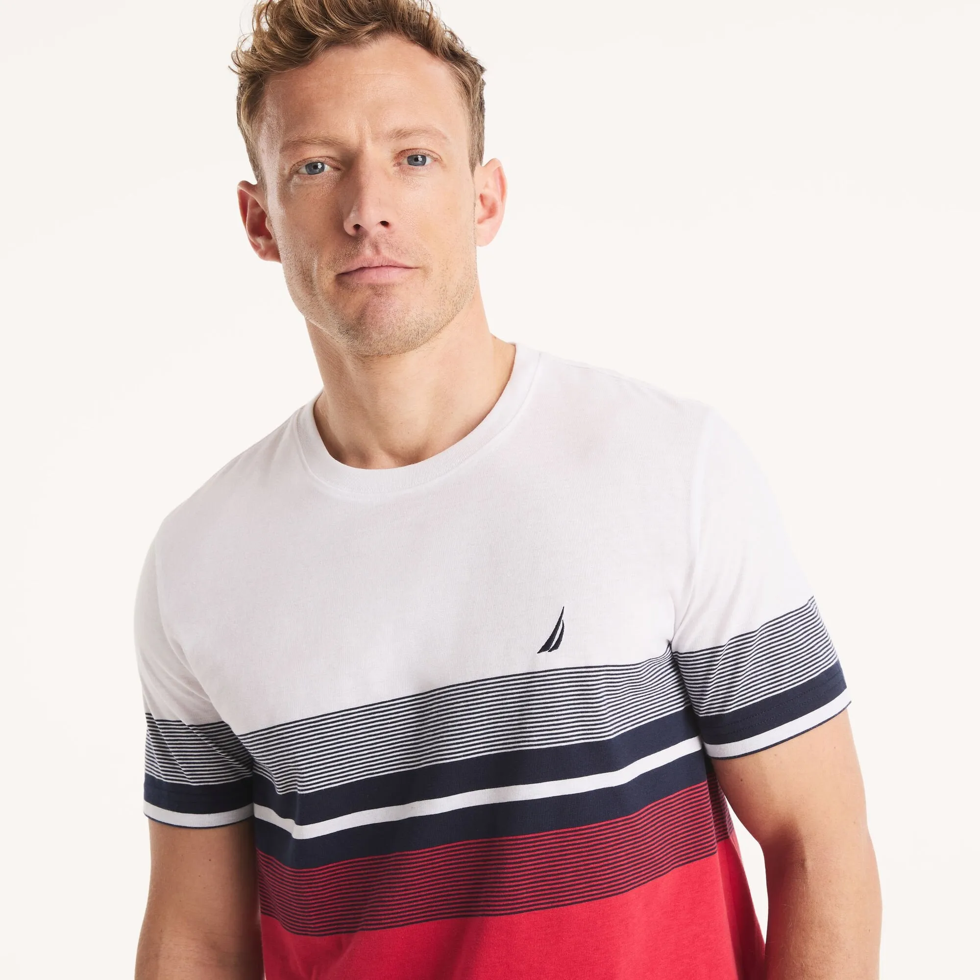 Nautica Mens Striped Crewneck T-Shirt