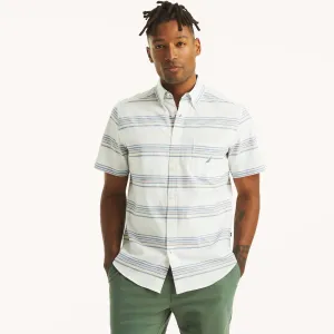 Nautica Mens Striped Oxford Short-Sleeve Shirt
