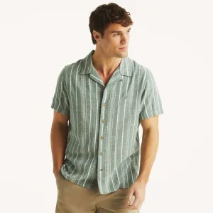 Nautica Mens Striped Short-Sleeve Camp Shirt