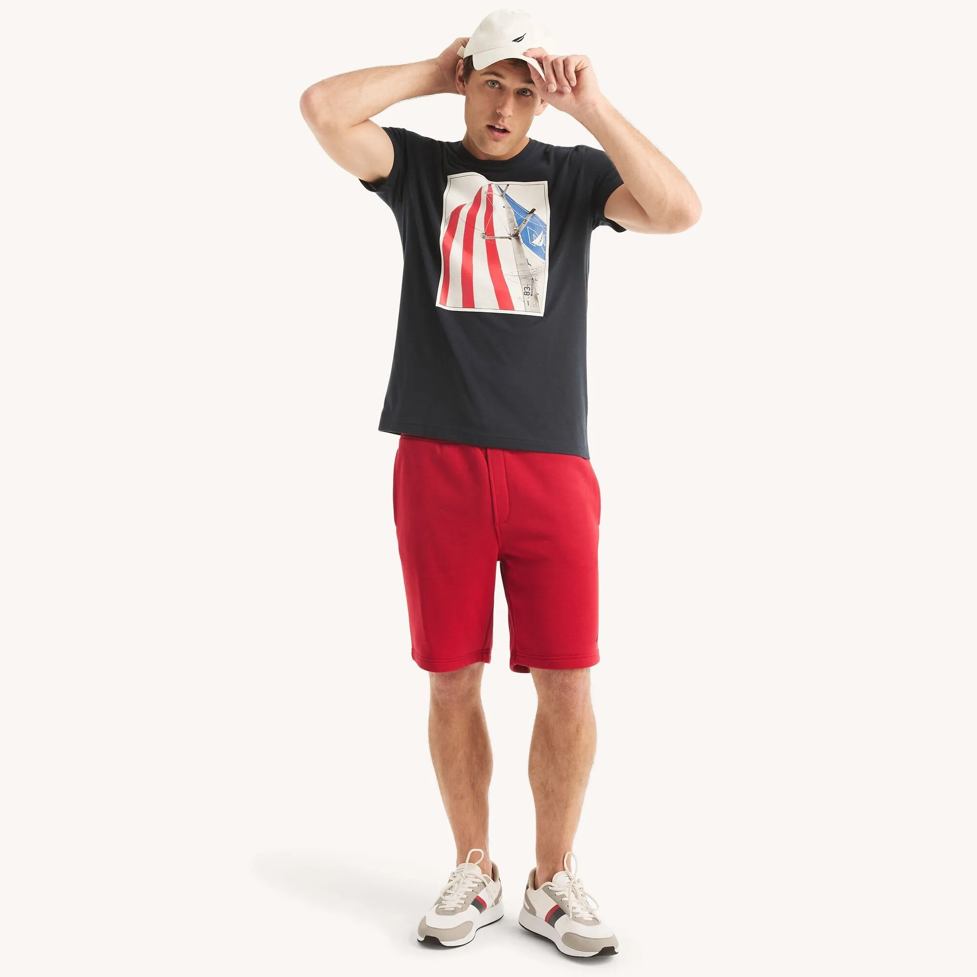 Nautica Mens Sustainably Crafted Americana Graphic T-Shirt