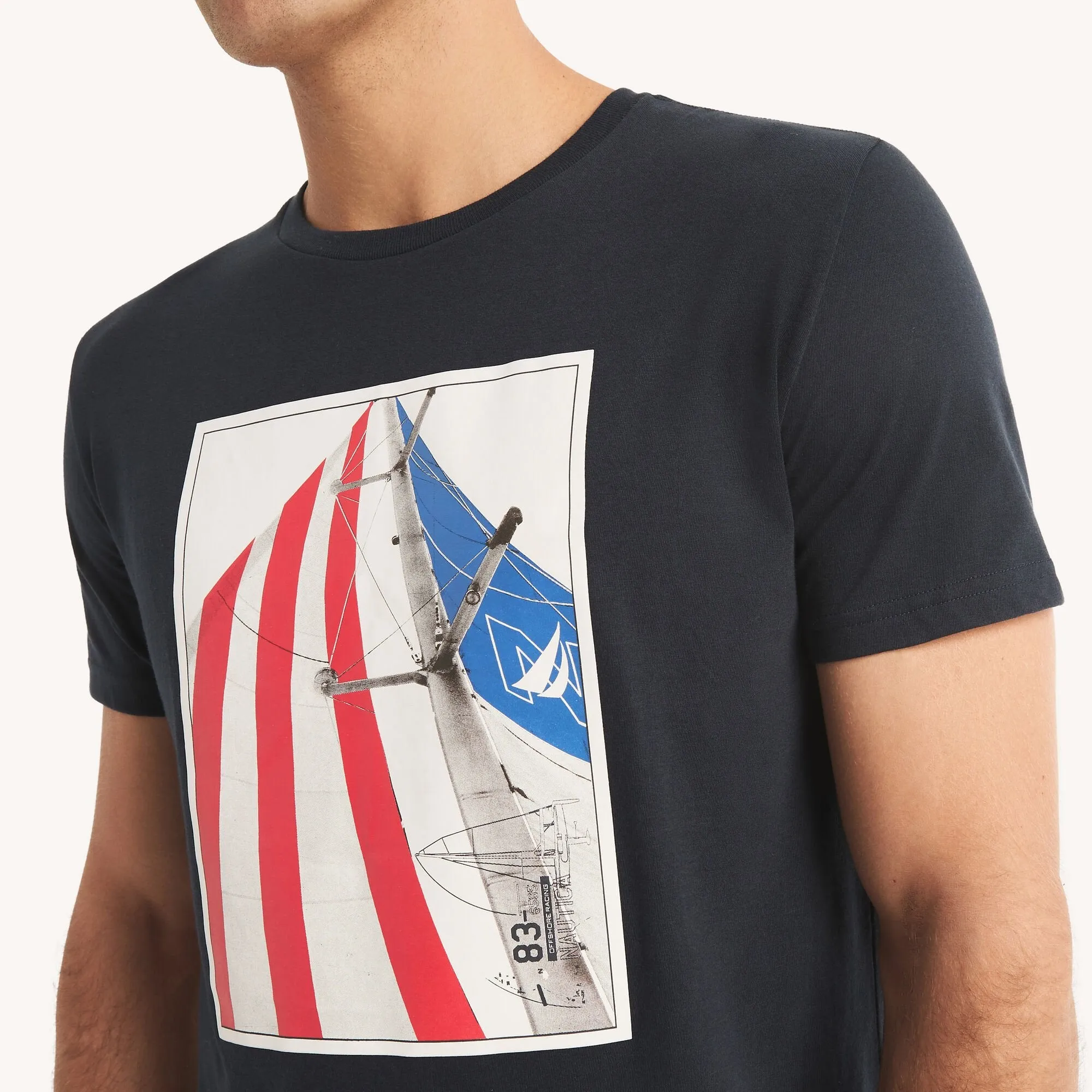 Nautica Mens Sustainably Crafted Americana Graphic T-Shirt