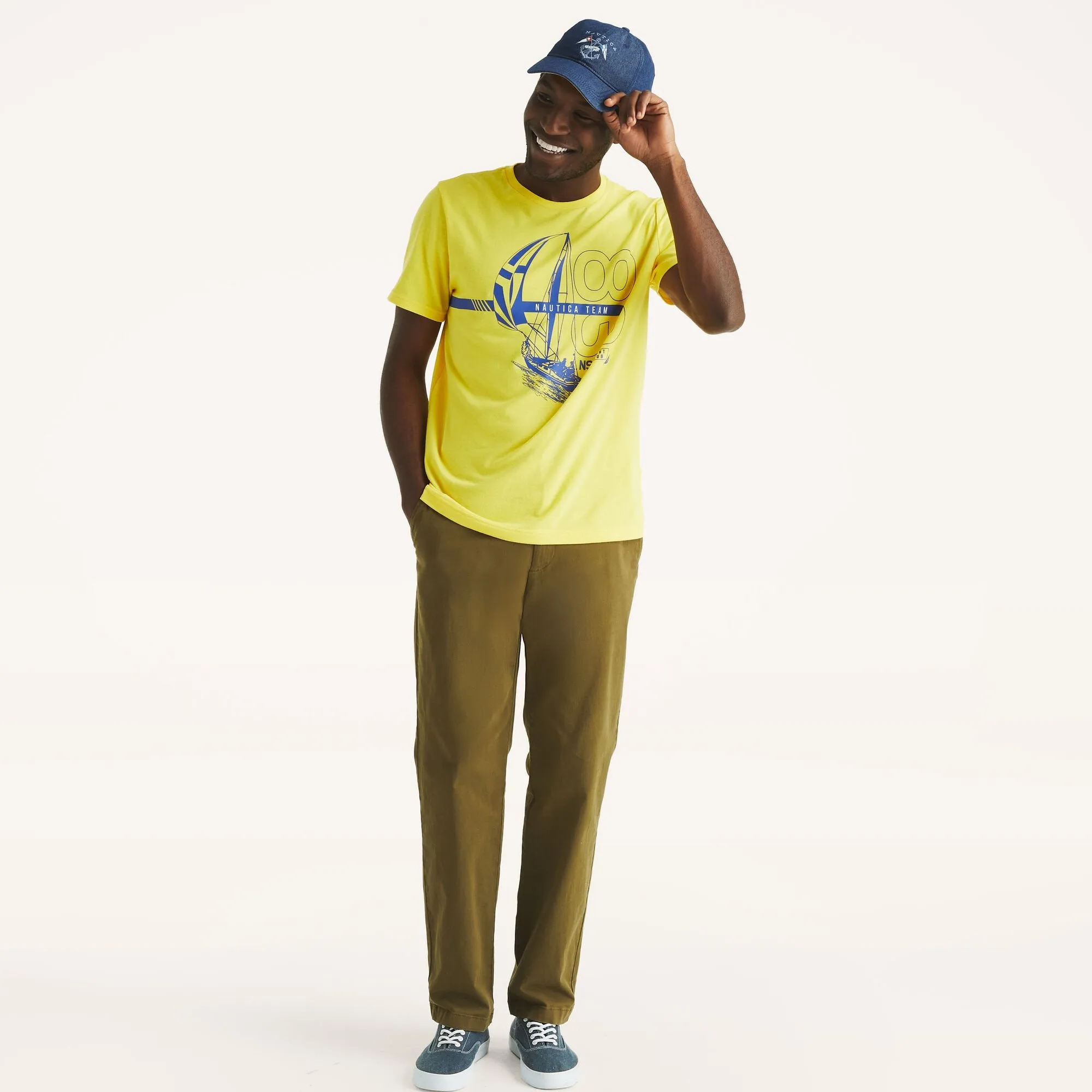 Nautica Mens Sustainably Crafted Team Graphic T-Shirt