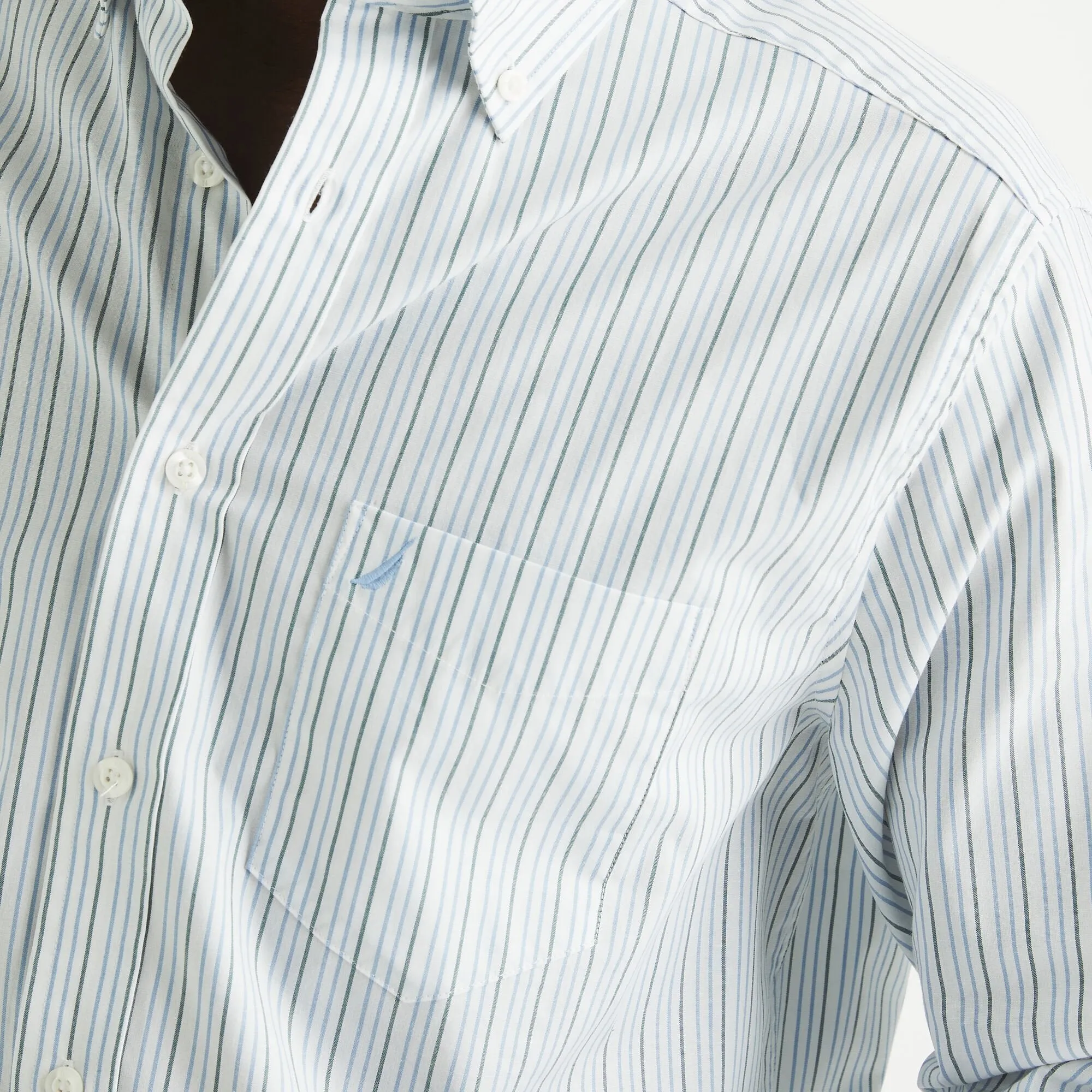Nautica Mens Wrinkle-Resistant Striped Wear To Work Shirt