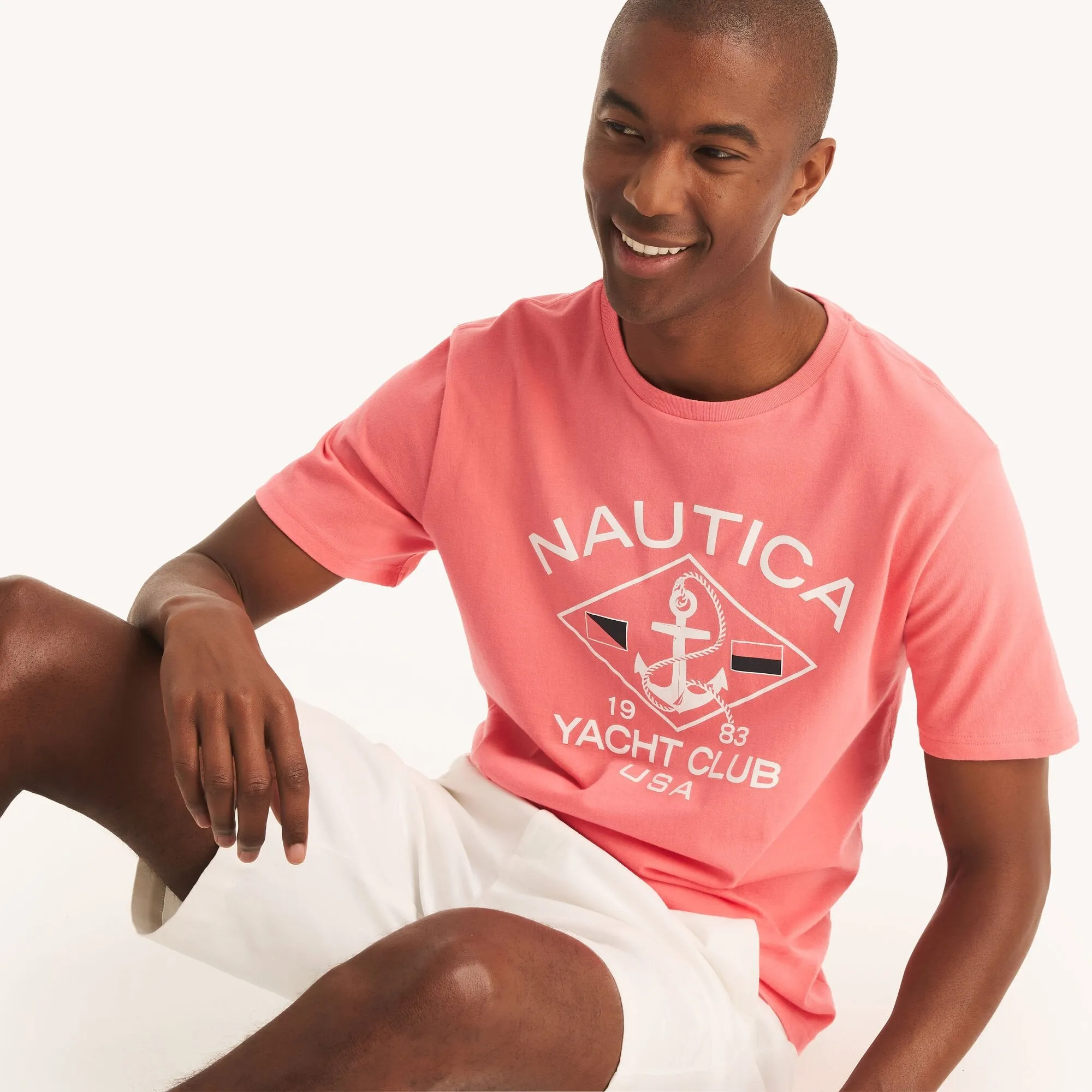 Nautica Mens Yacht Club Anchor Graphic Sleep T-Shirt