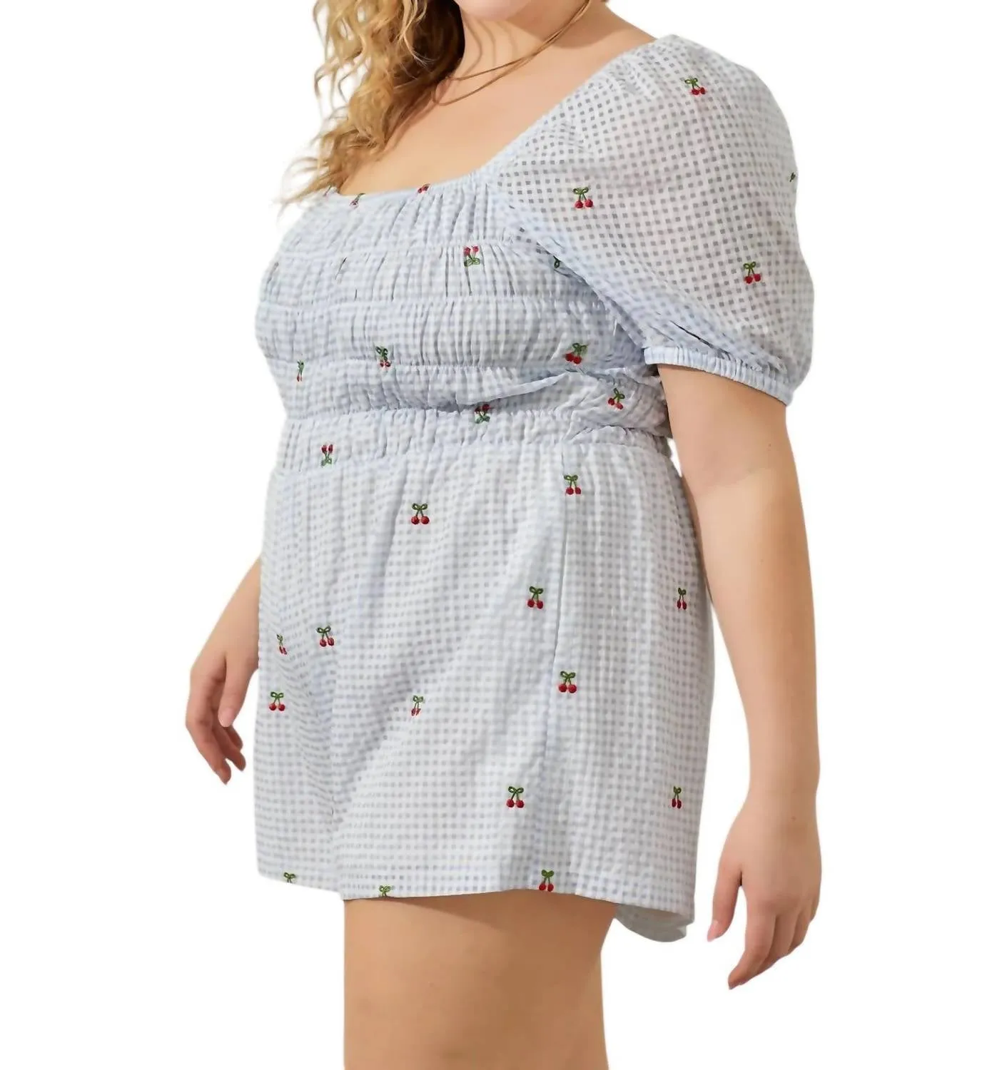 No Place Like Home Romper In Light Blue
