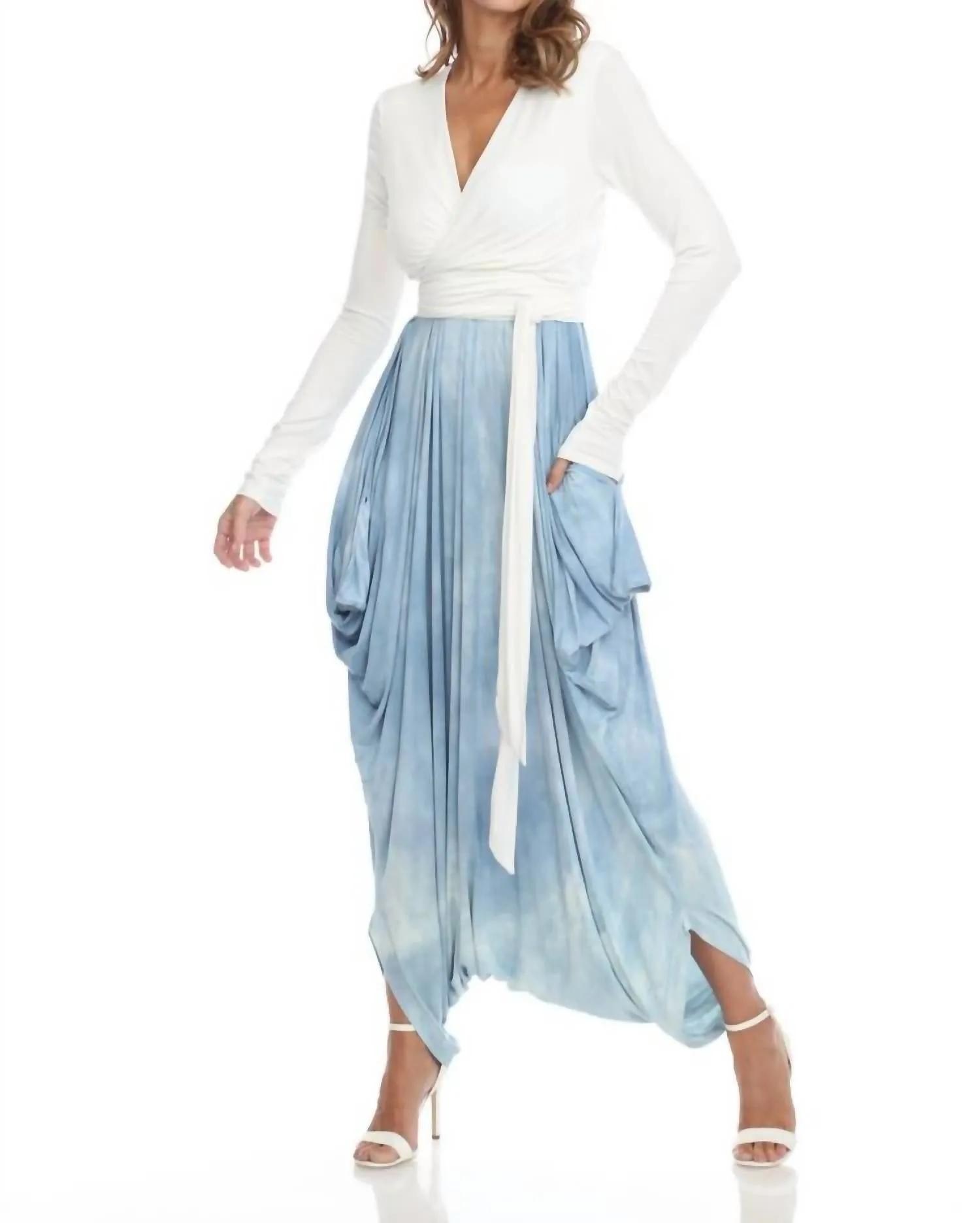 Olivia One Size Jumper In Indigo Cloud Plant Dye