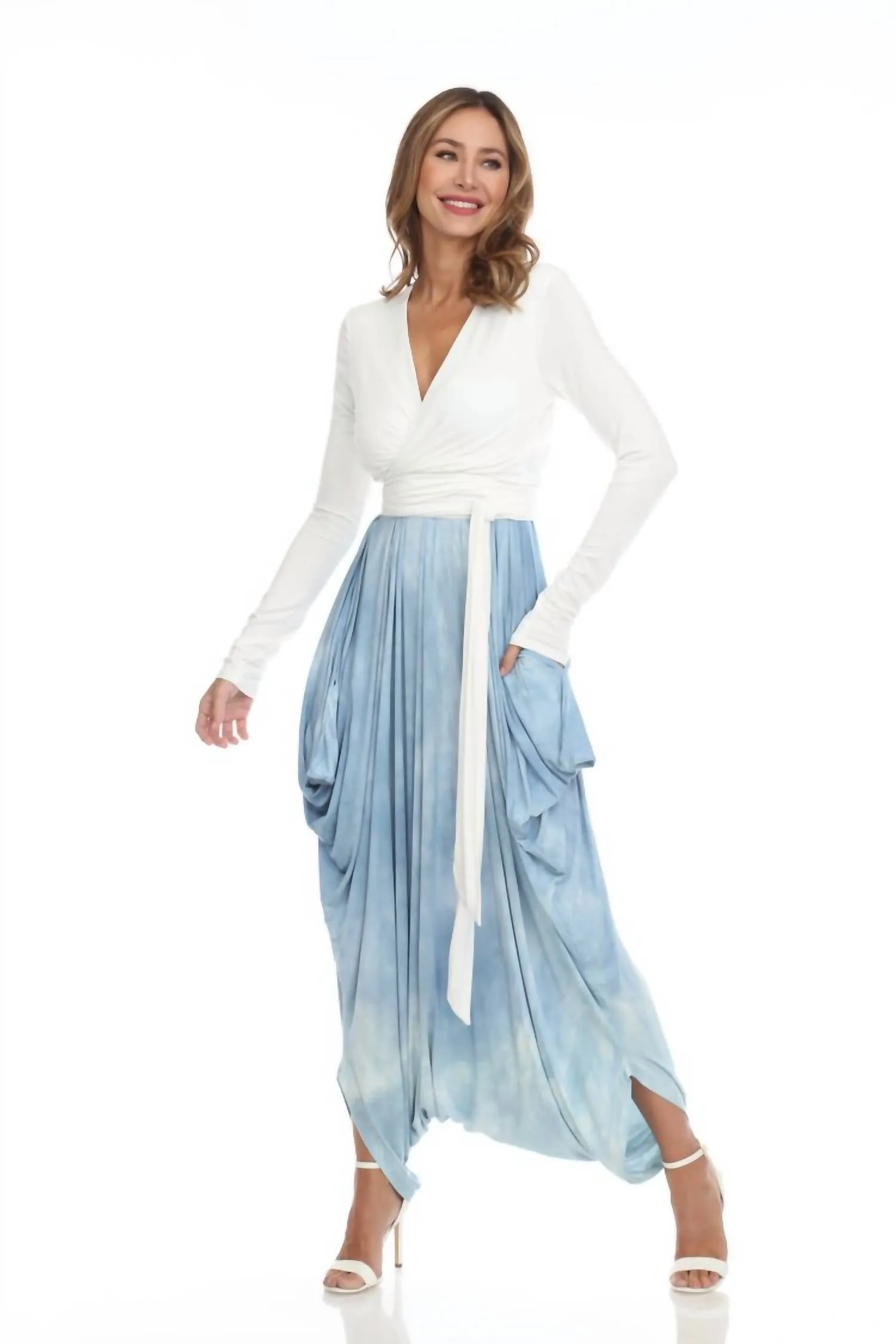 Olivia One Size Jumper In Indigo Cloud Plant Dye