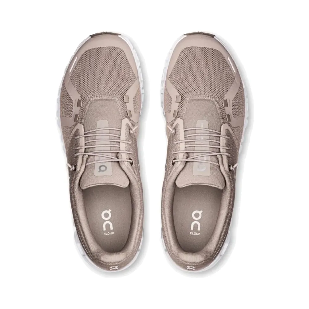 On Men's Cloud 6 Sneaker in Fog/White
