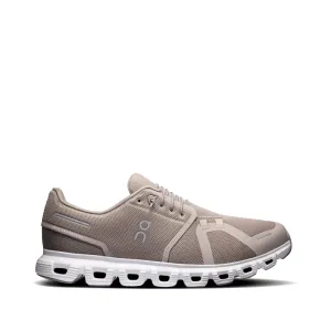 On Men's Cloud 6 Sneaker in Fog/White