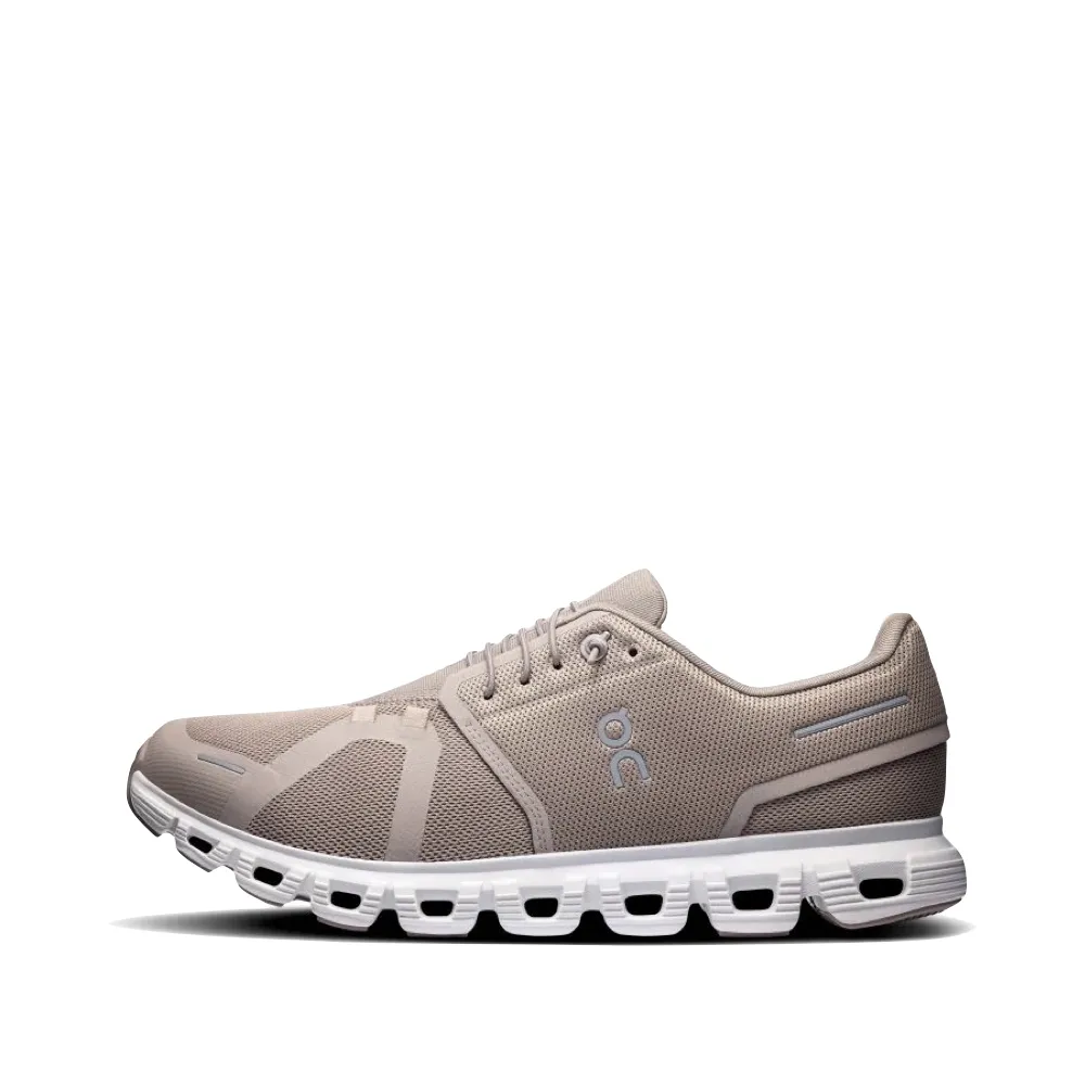On Men's Cloud 6 Sneaker in Fog/White