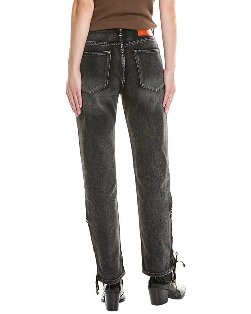 One Teaspoon Awesome Baggies Faded Black High Waist Straight Jean