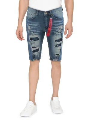 Owen Mens Ripped Casual Denim Shorts