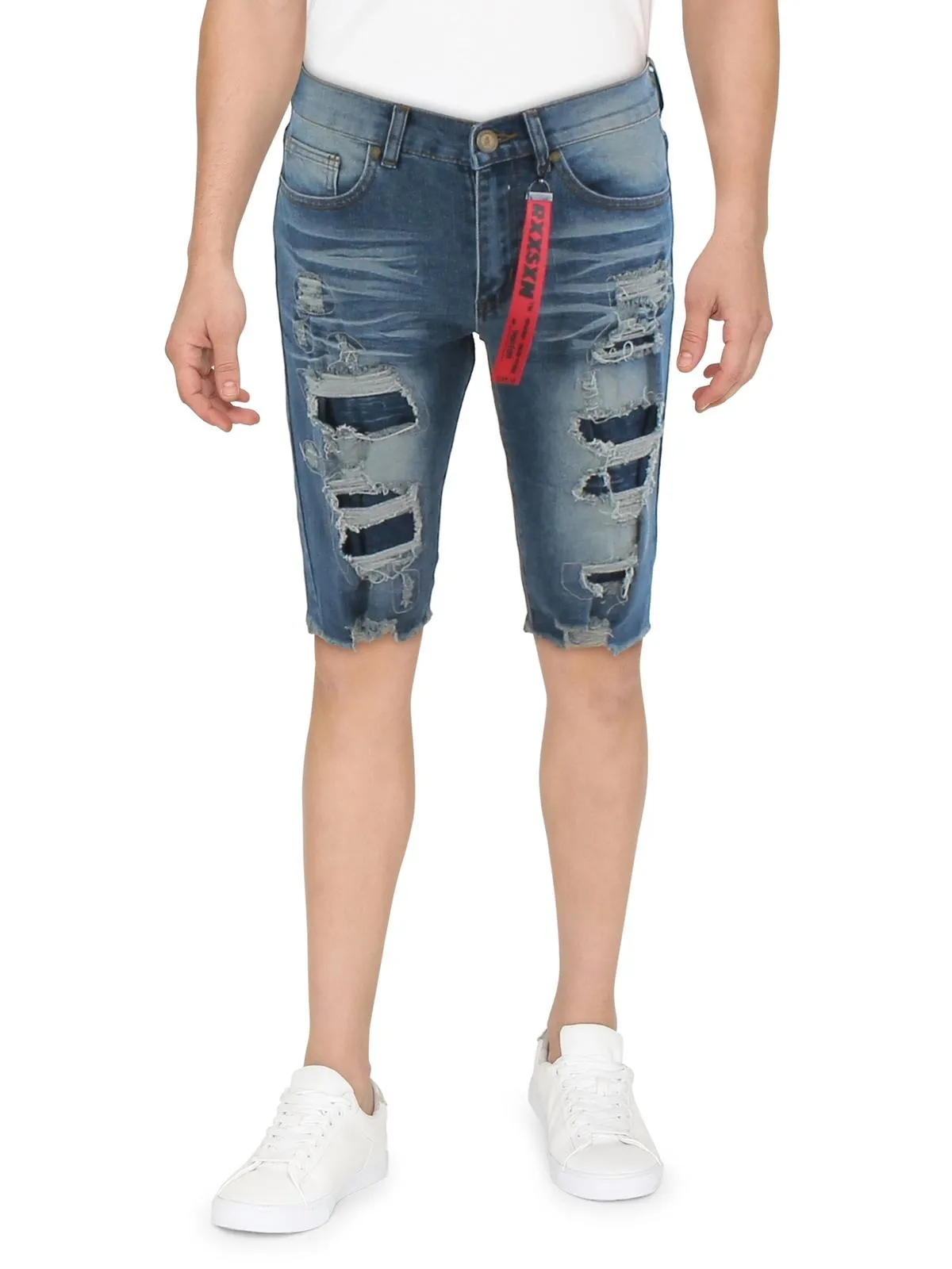 Owen Mens Ripped Casual Denim Shorts