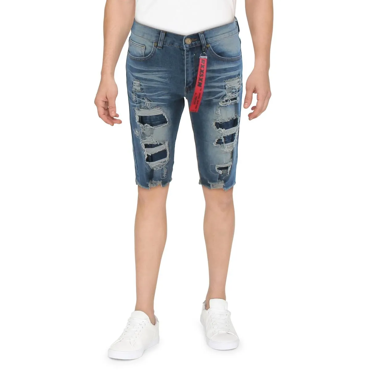 Owen Mens Ripped Casual Denim Shorts