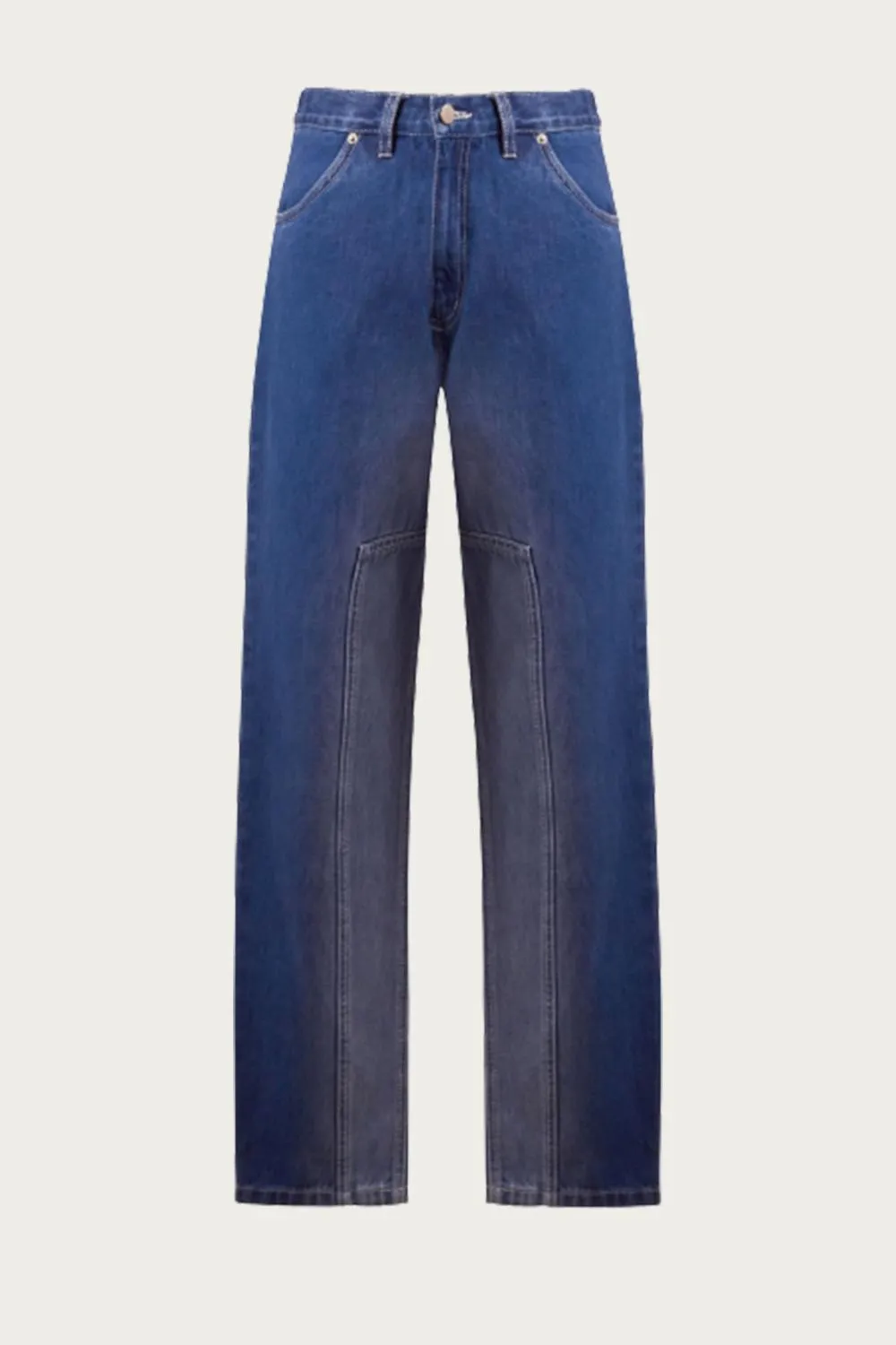 Panel Denim Jeans In Indigo