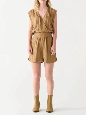 Paradise Time Romper In Tan