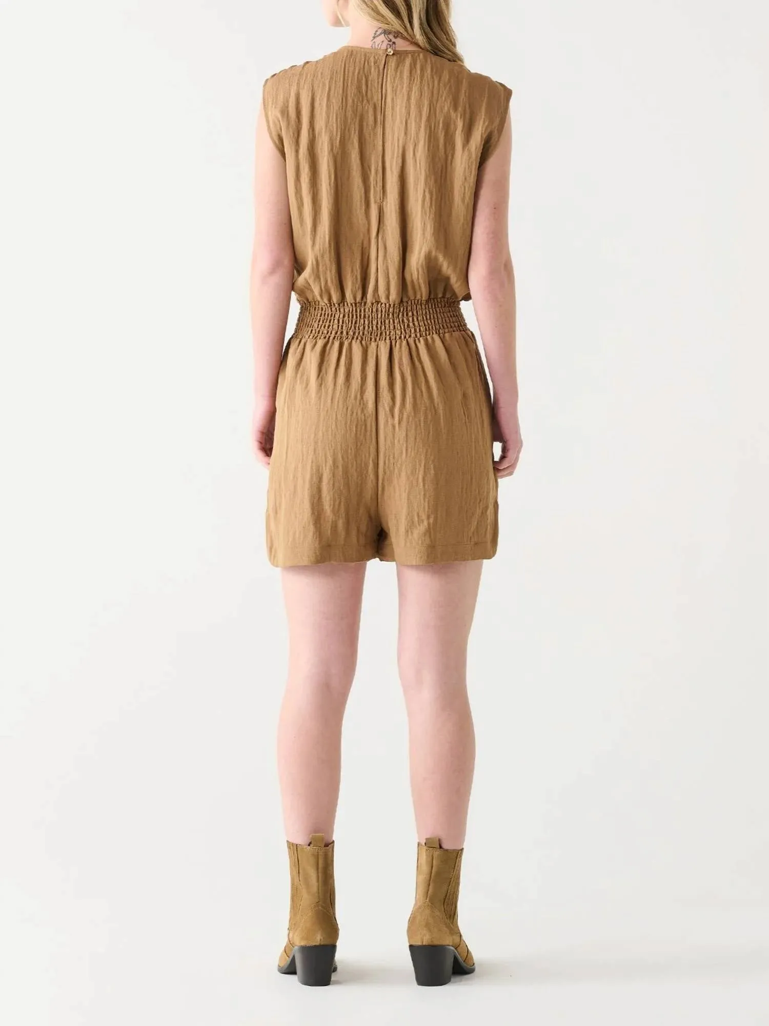 Paradise Time Romper In Tan
