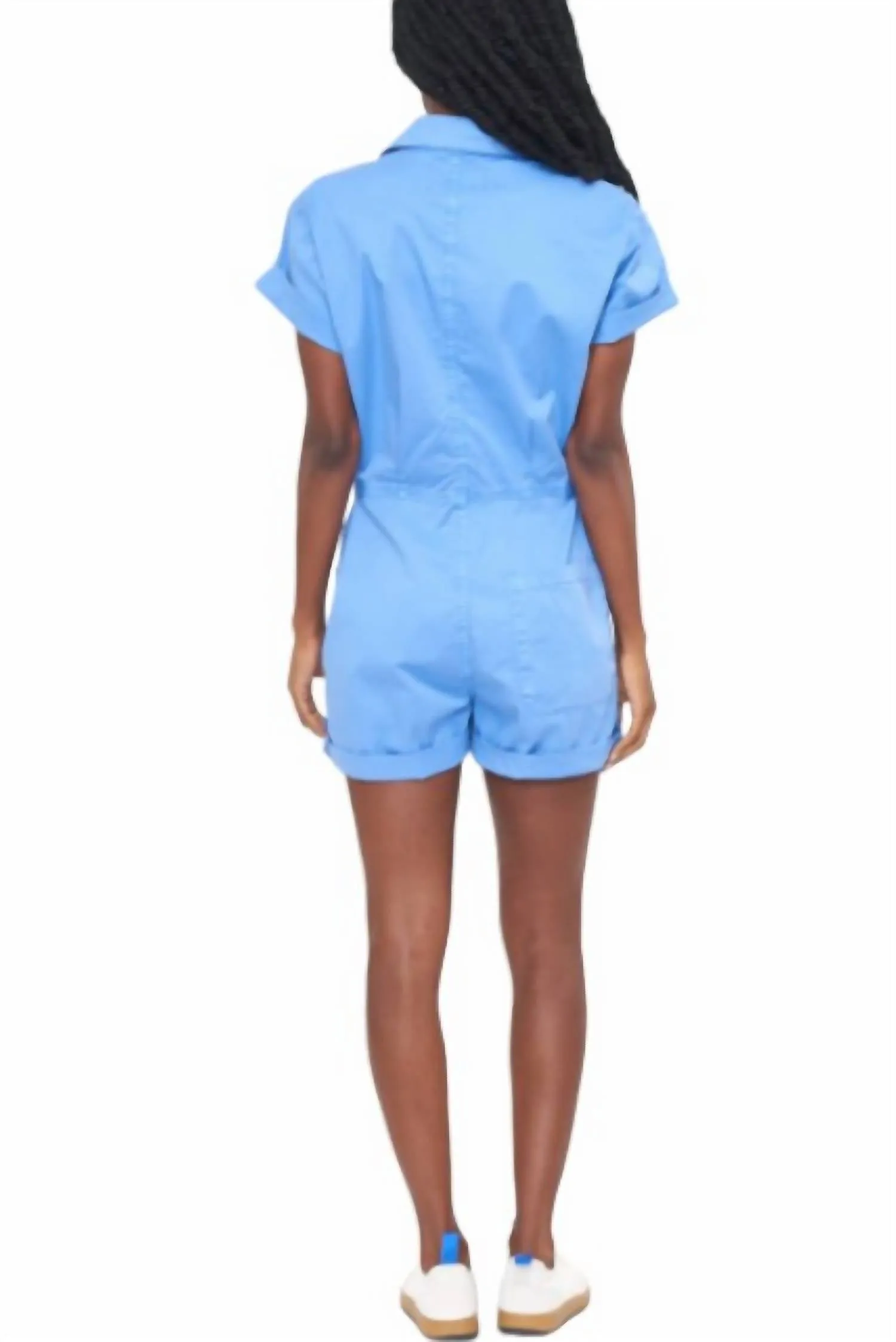 Parker Romper In Azure Blue