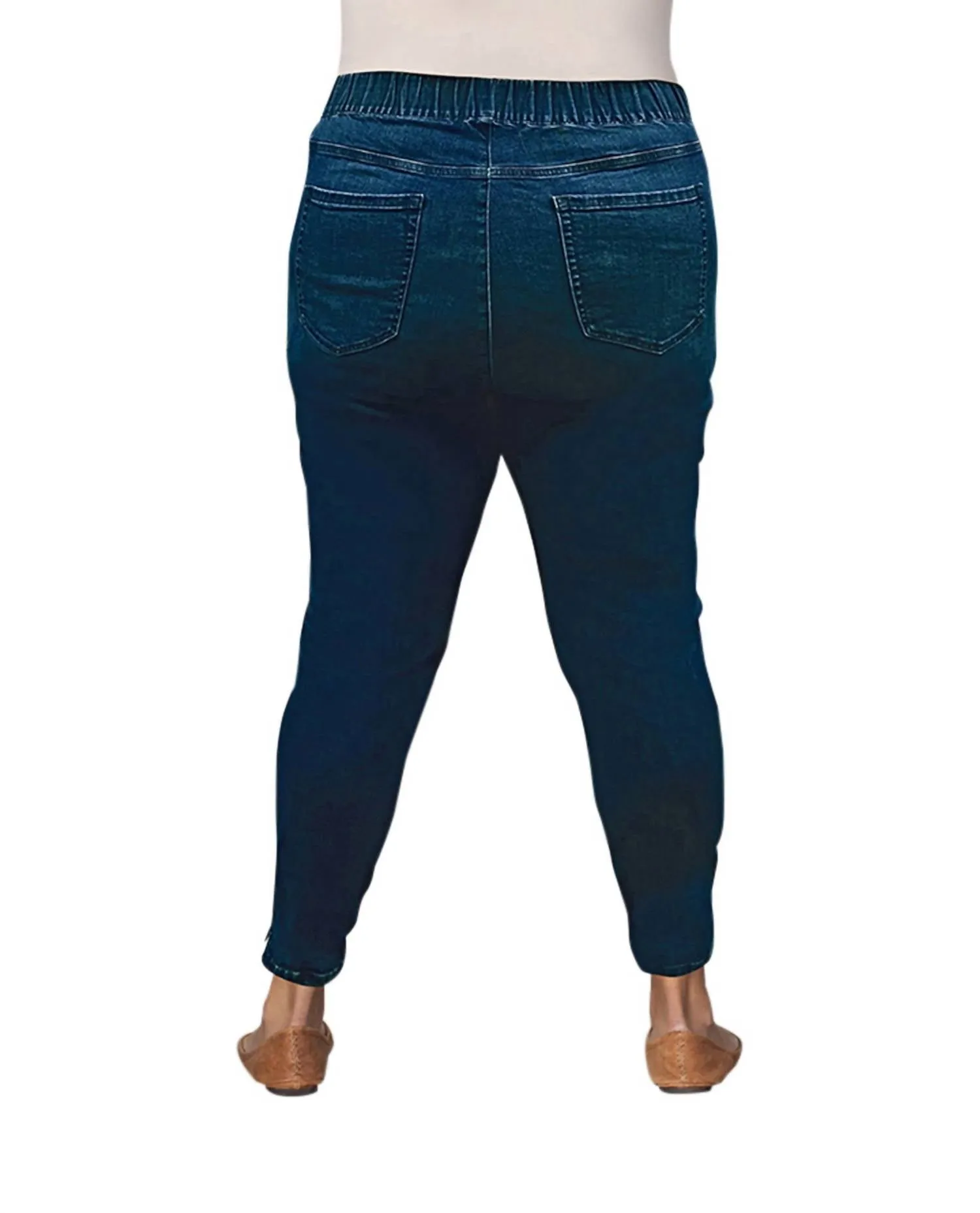 Plus Size Premium High Rise Denim Jegging In Dark Wash Denim