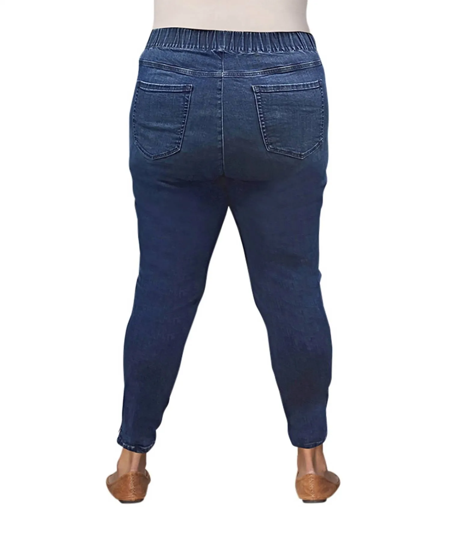 Plus Size Premium High Rise Denim Jegging In Medium Wash Denim