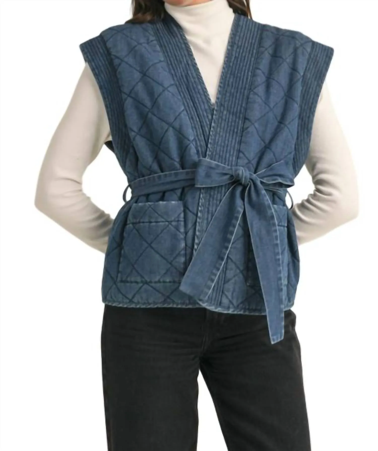 Quilted Denim Vest