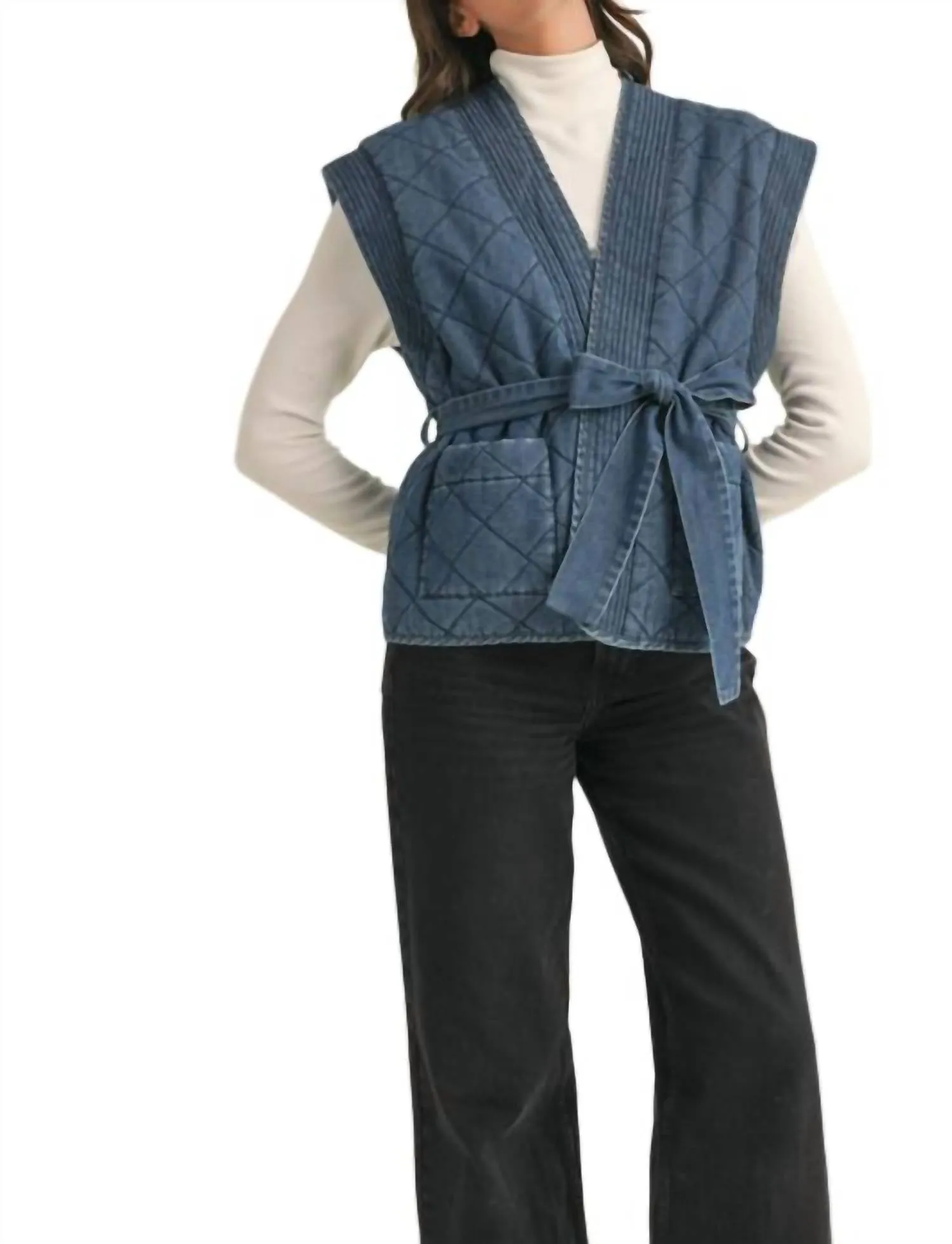 Quilted Denim Vest