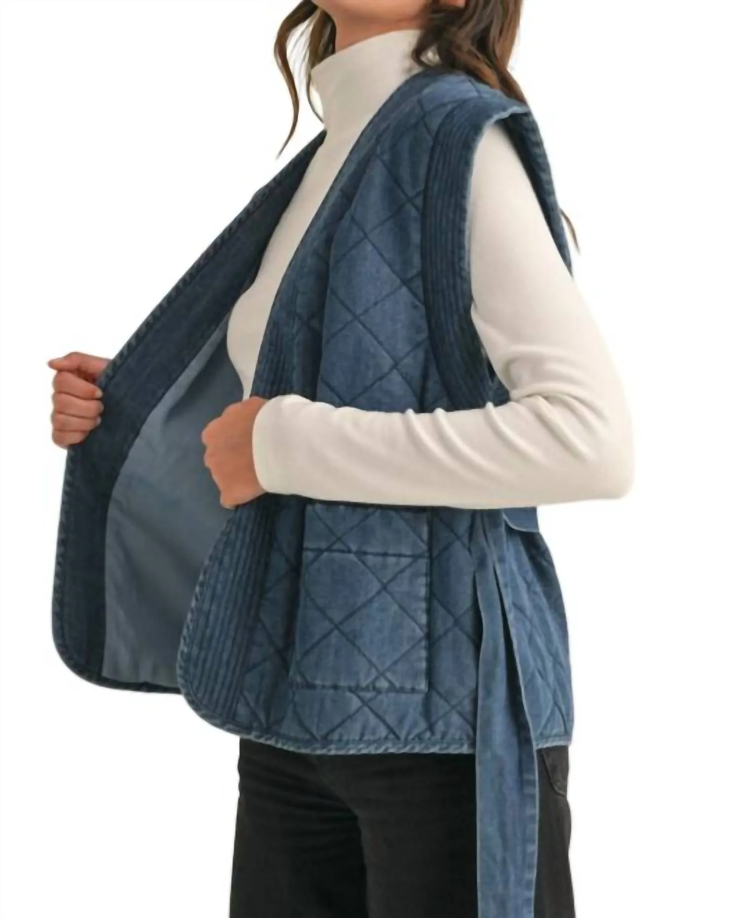 Quilted Denim Vest