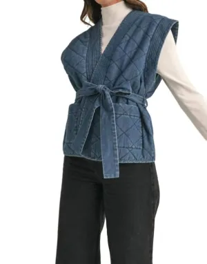 Quilted Denim Vest