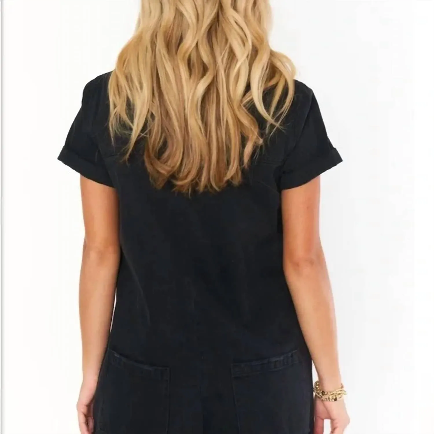 Range Romper In Washed Black