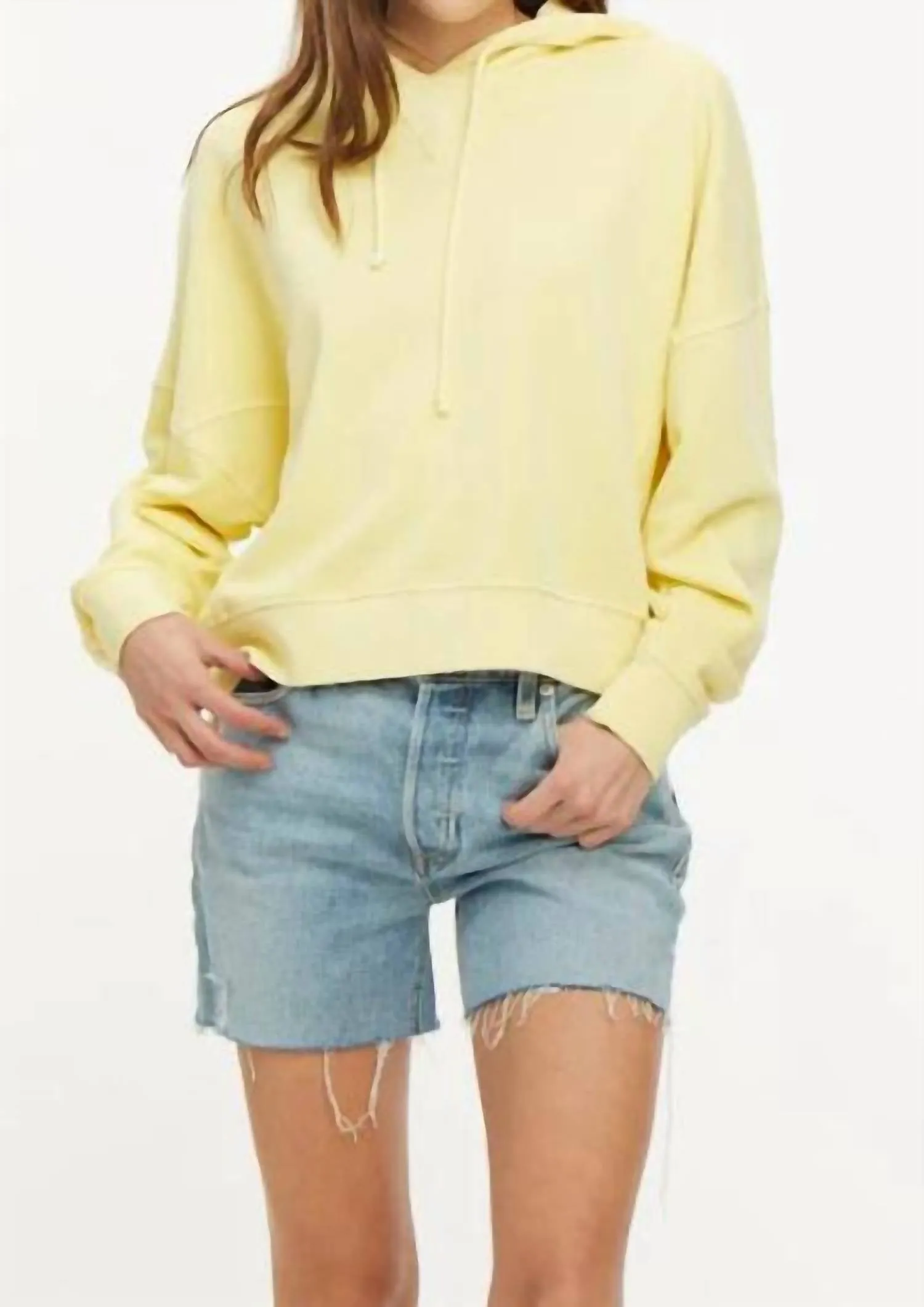 Raw Hem Denim Short In Blue