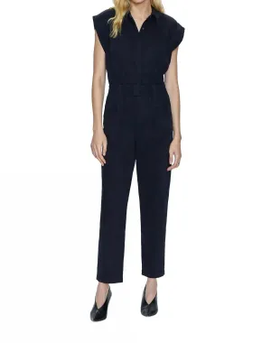 Rosie Cinched Waist Jumpsuit In Fade To Black