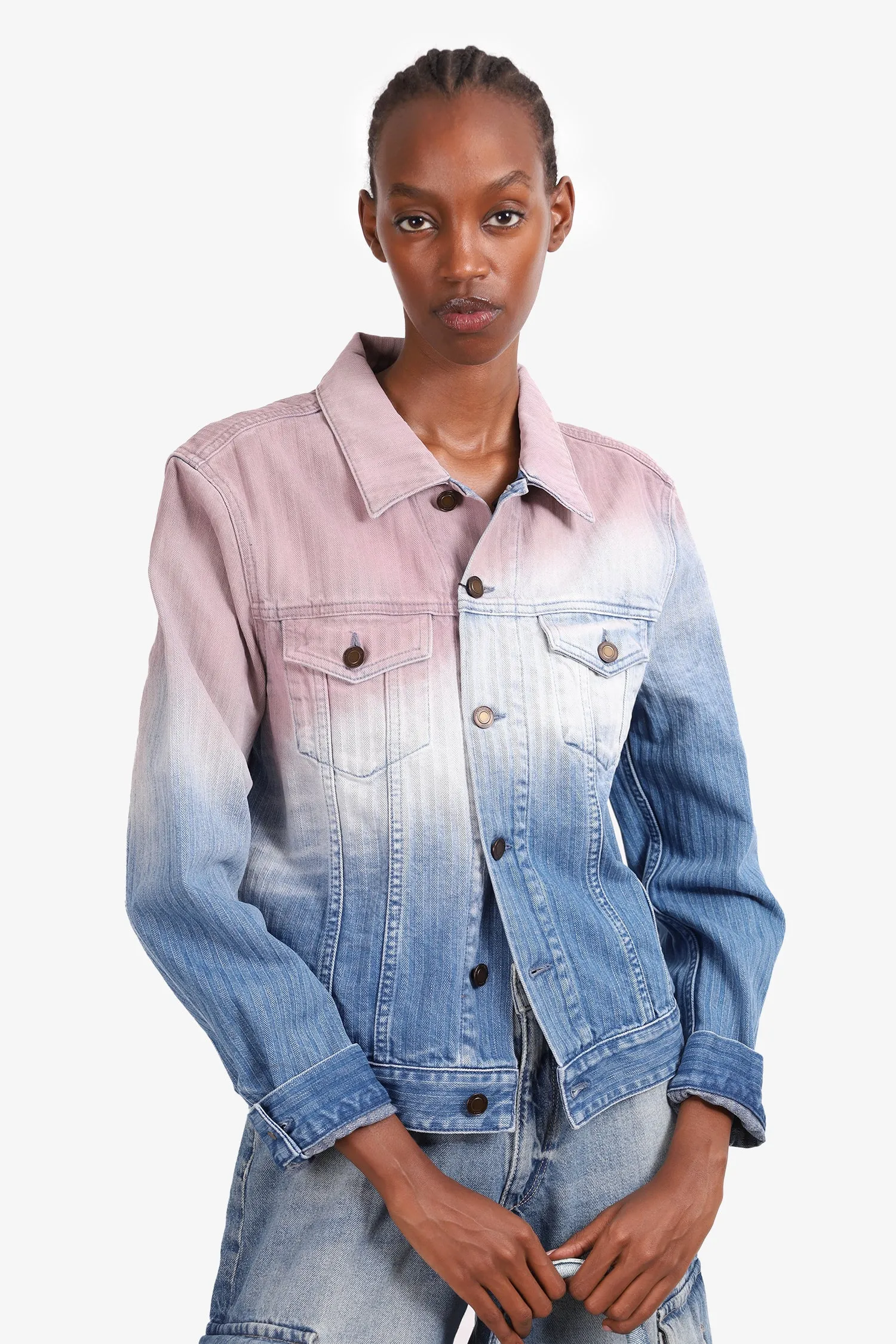 Saint Laurent Blue/Purple Denim Jacket Size L Mens