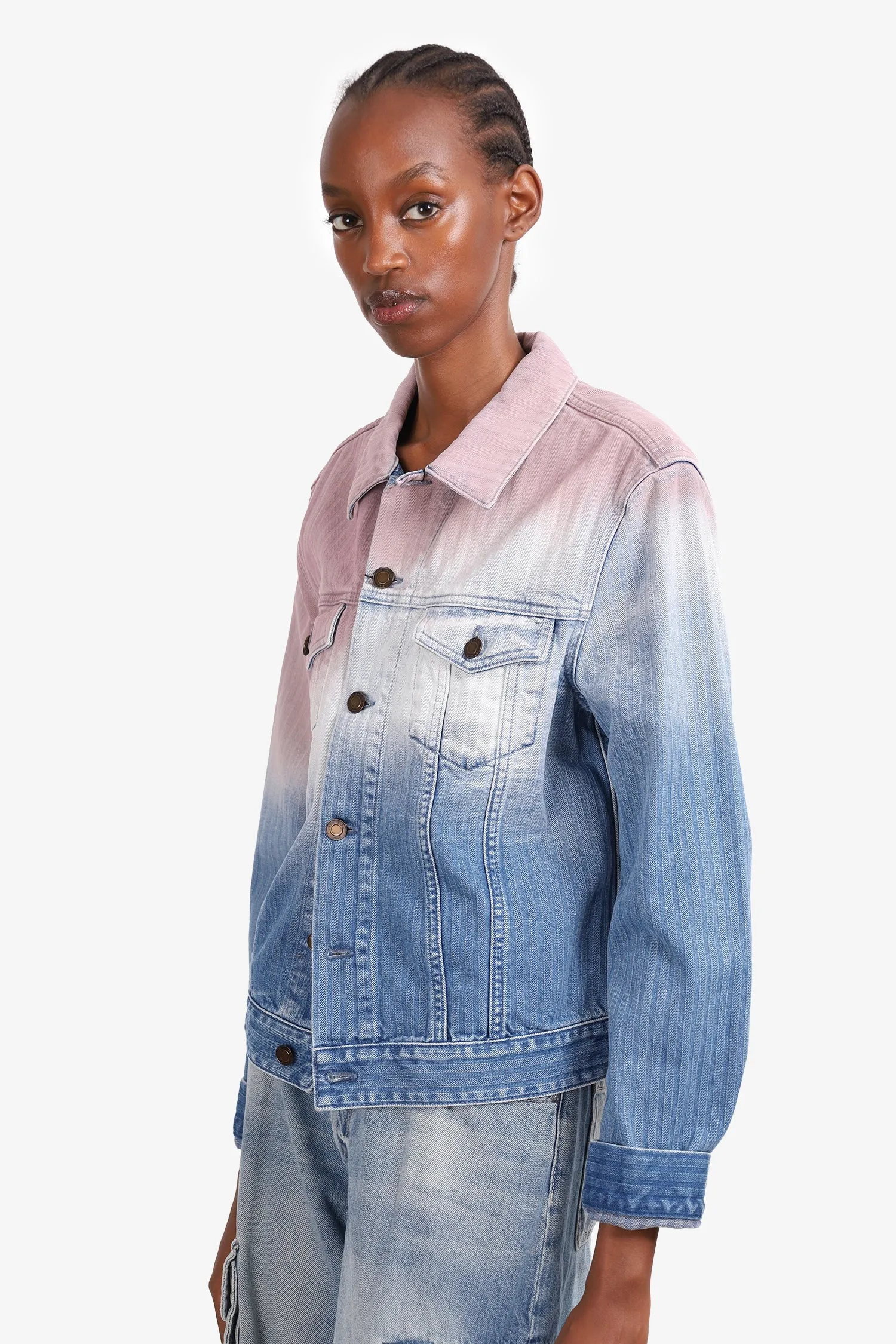 Saint Laurent Blue/Purple Denim Jacket Size L Mens