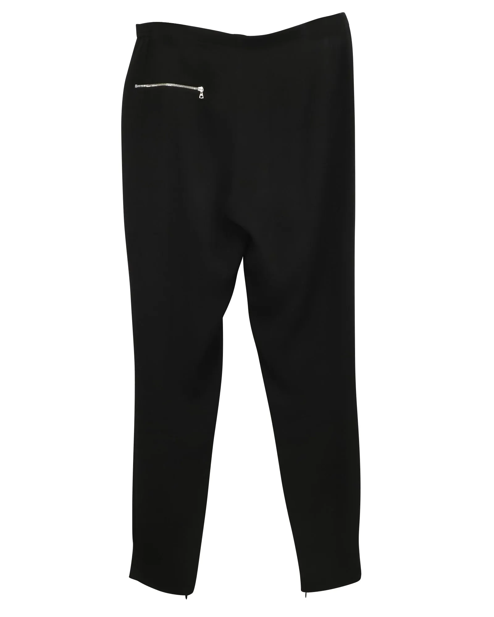 Sandro Paris Straight Trousers with Zip Pocket in Black Viscose