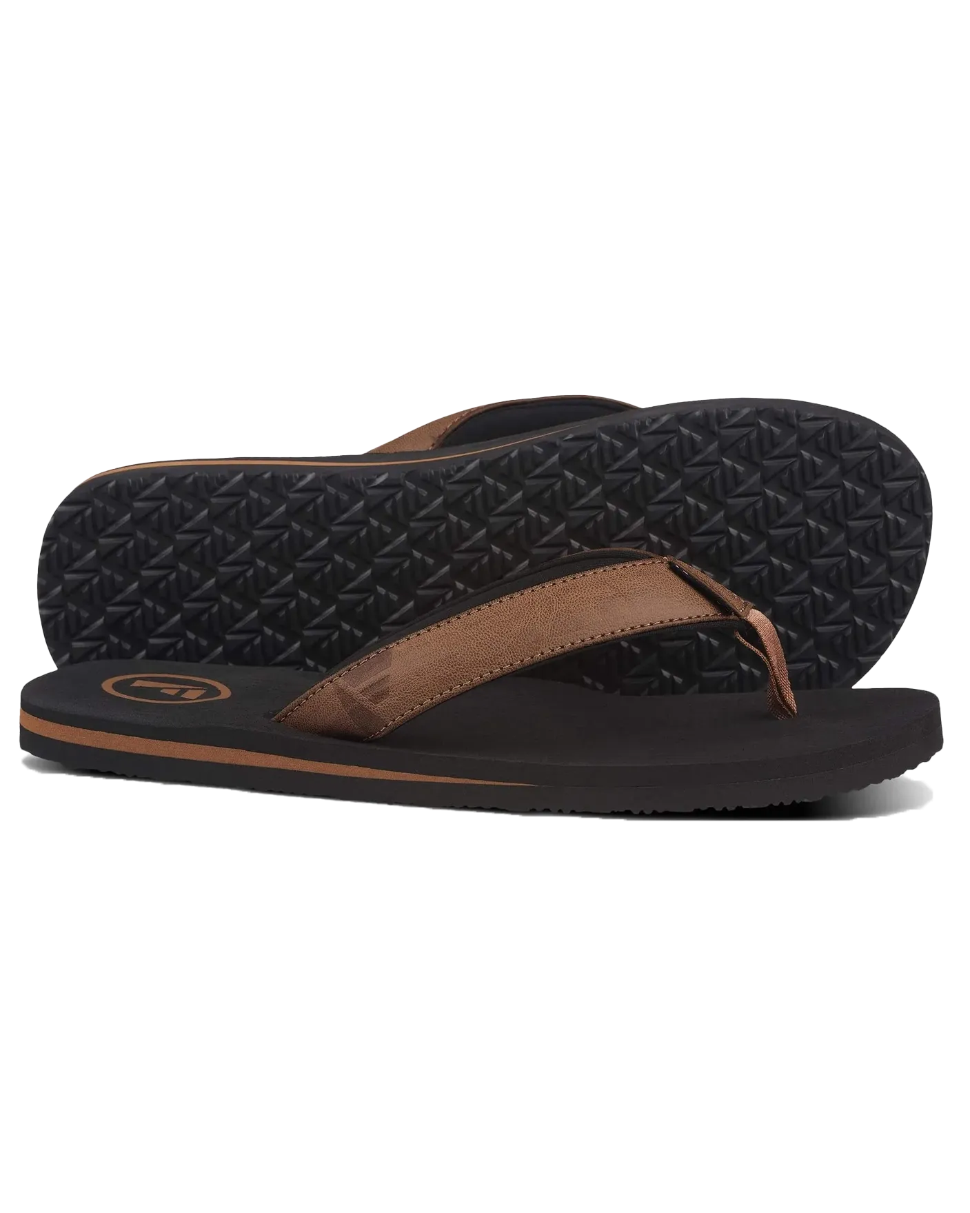 Seales Mens Flip Flops in Black