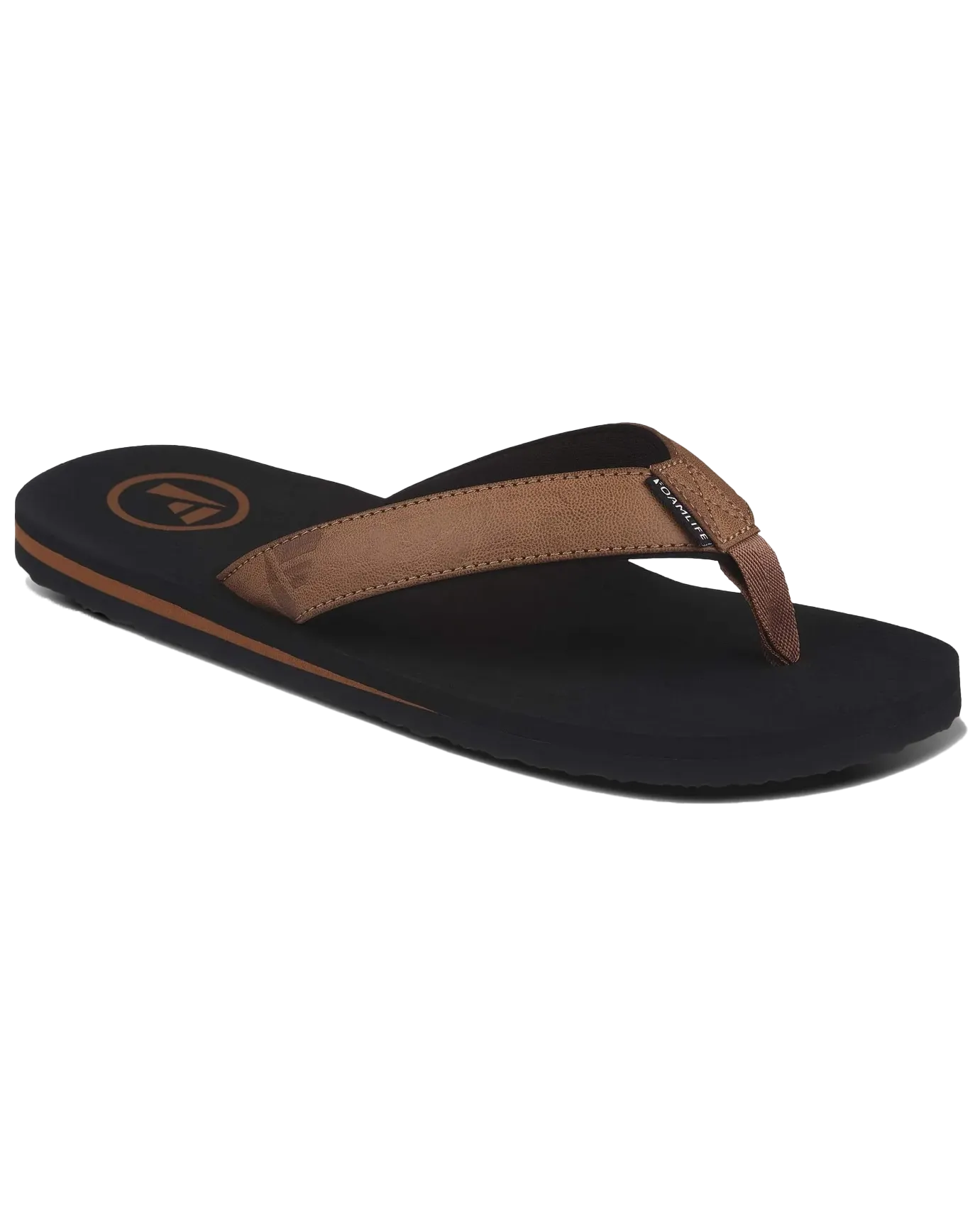 Seales Mens Flip Flops in Black