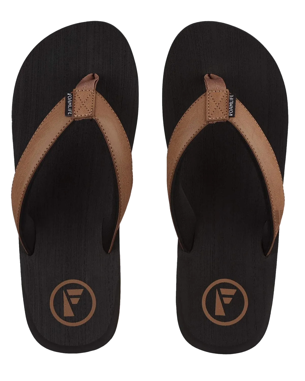 Seales Mens Flip Flops in Black