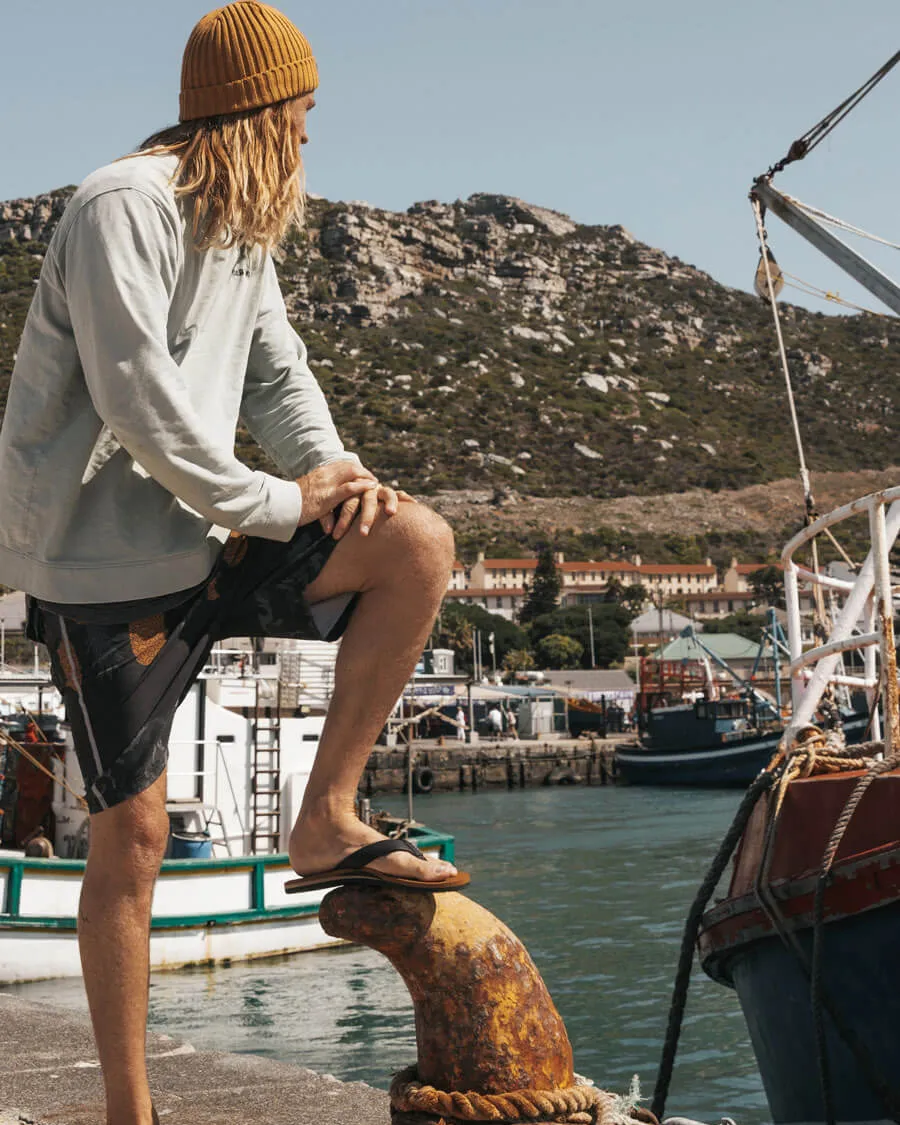 Seales Mens Flip Flops in Tan & Black