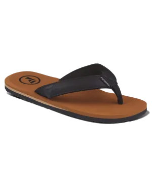 Seales Mens Flip Flops in Tan & Black