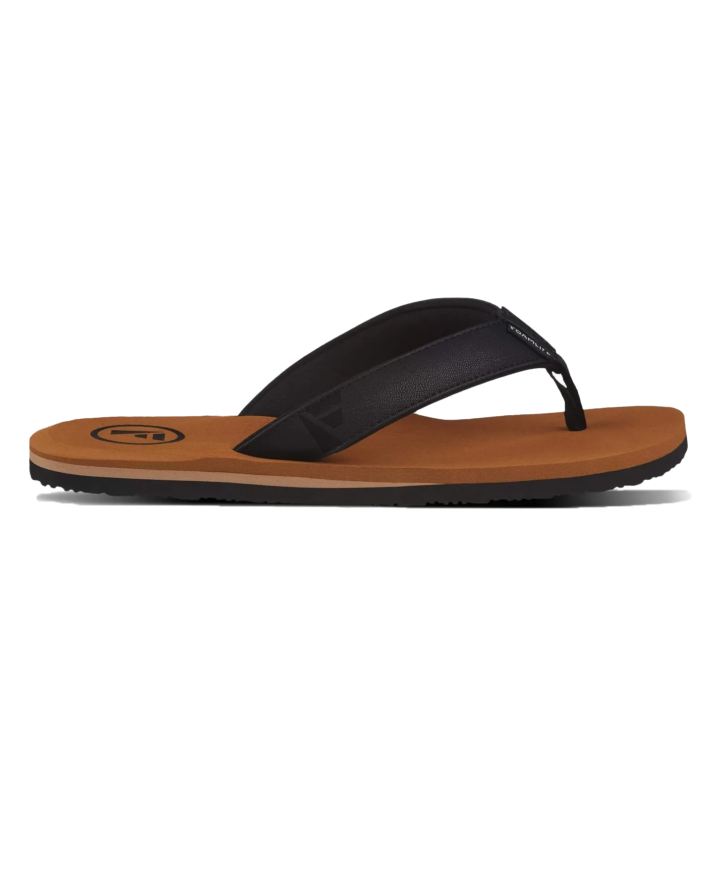 Seales Mens Flip Flops in Tan & Black