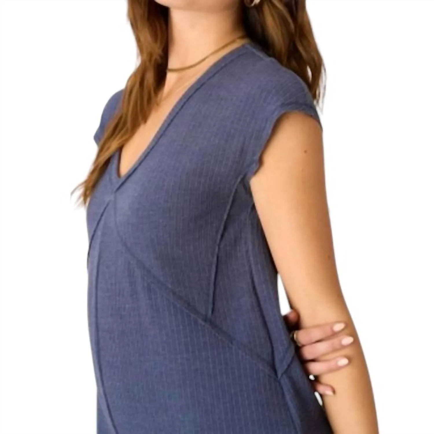 See Me Seamed Pointelle Jumpsuit In Navy