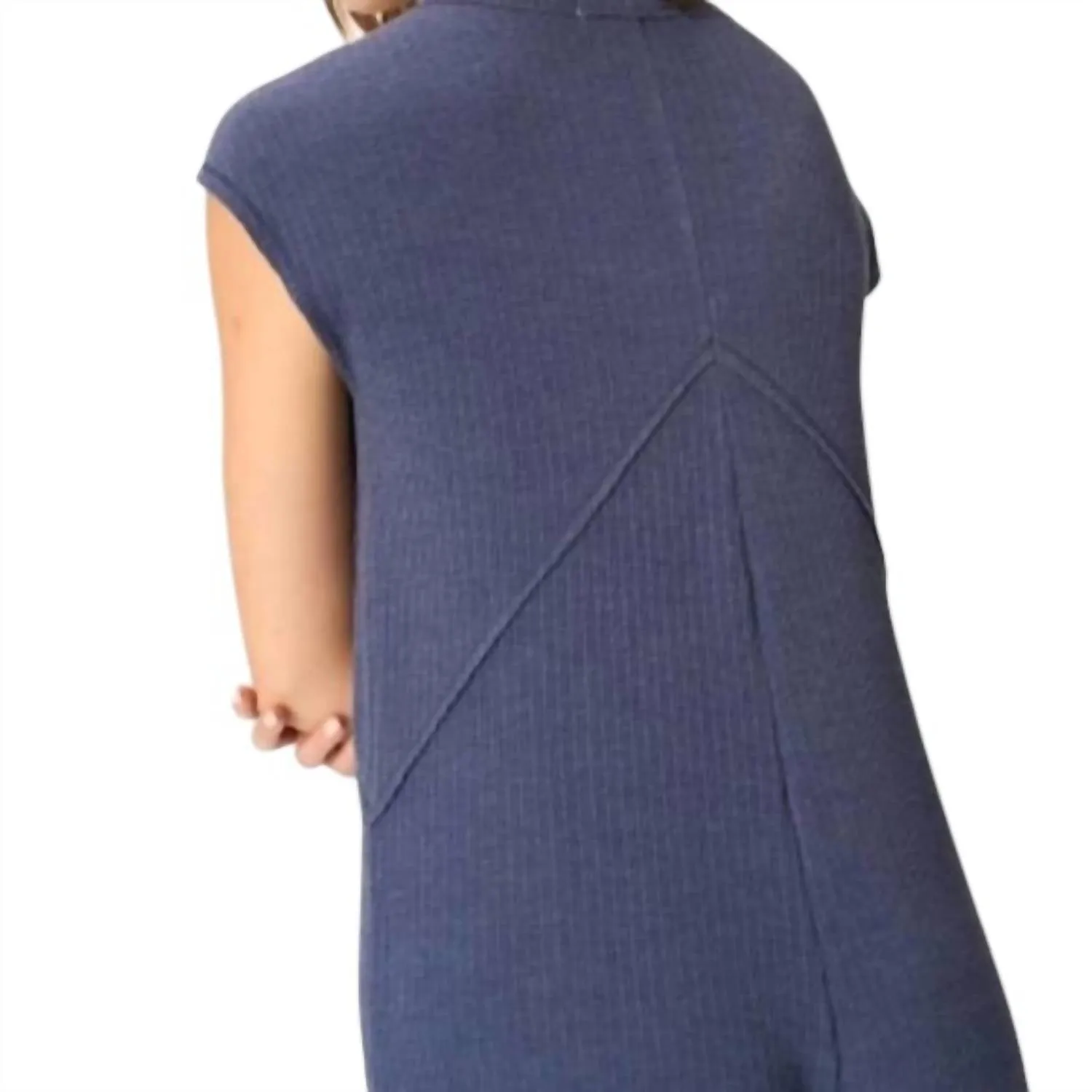 See Me Seamed Pointelle Jumpsuit In Navy