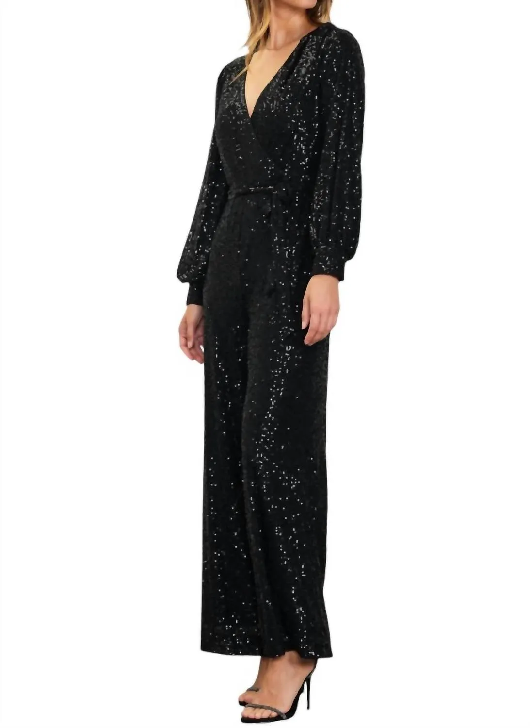 Sequins Jumpsuit In Black