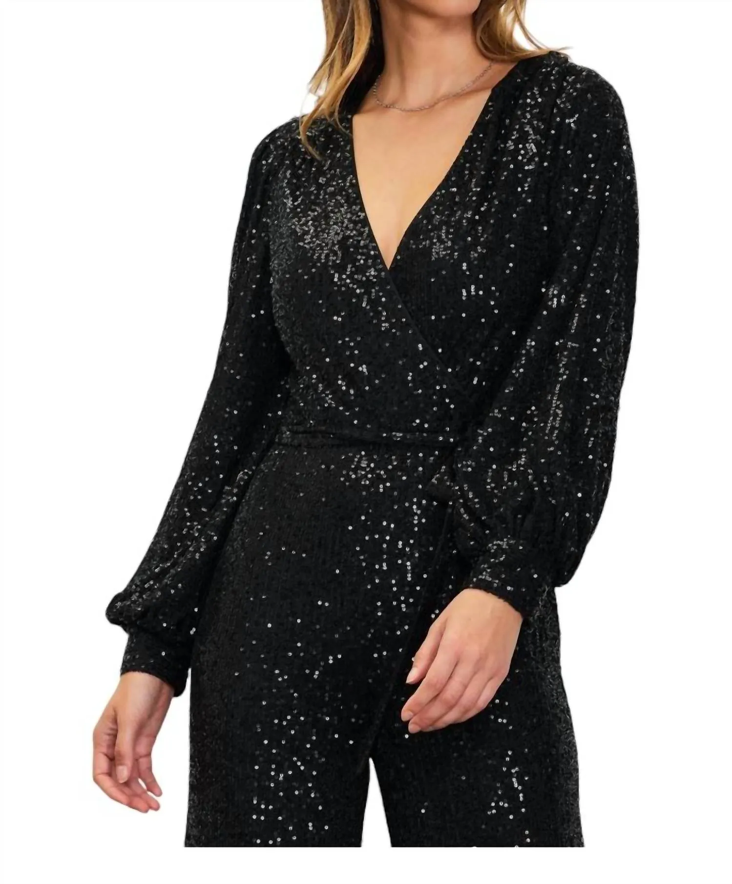 Sequins Jumpsuit In Black