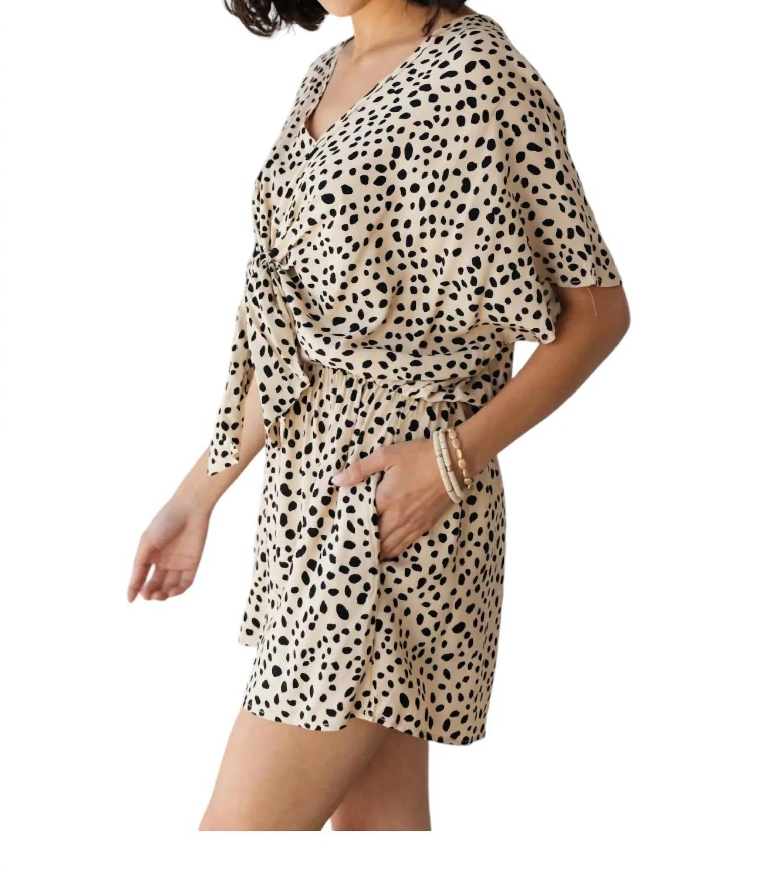 Set 'n' Sassy Romper In Taupe & Black